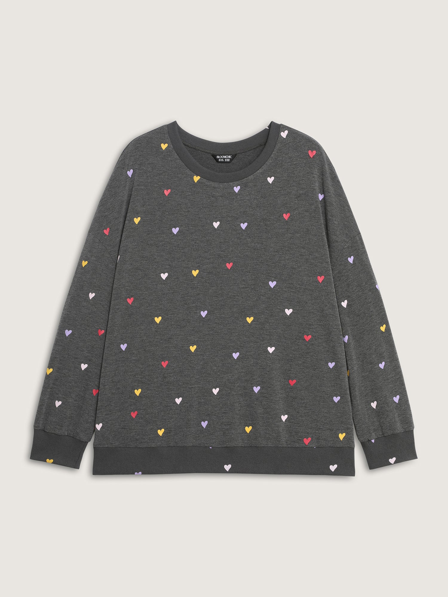 Supersoft Heart Print Ribbed Sweatshirt - Image 7