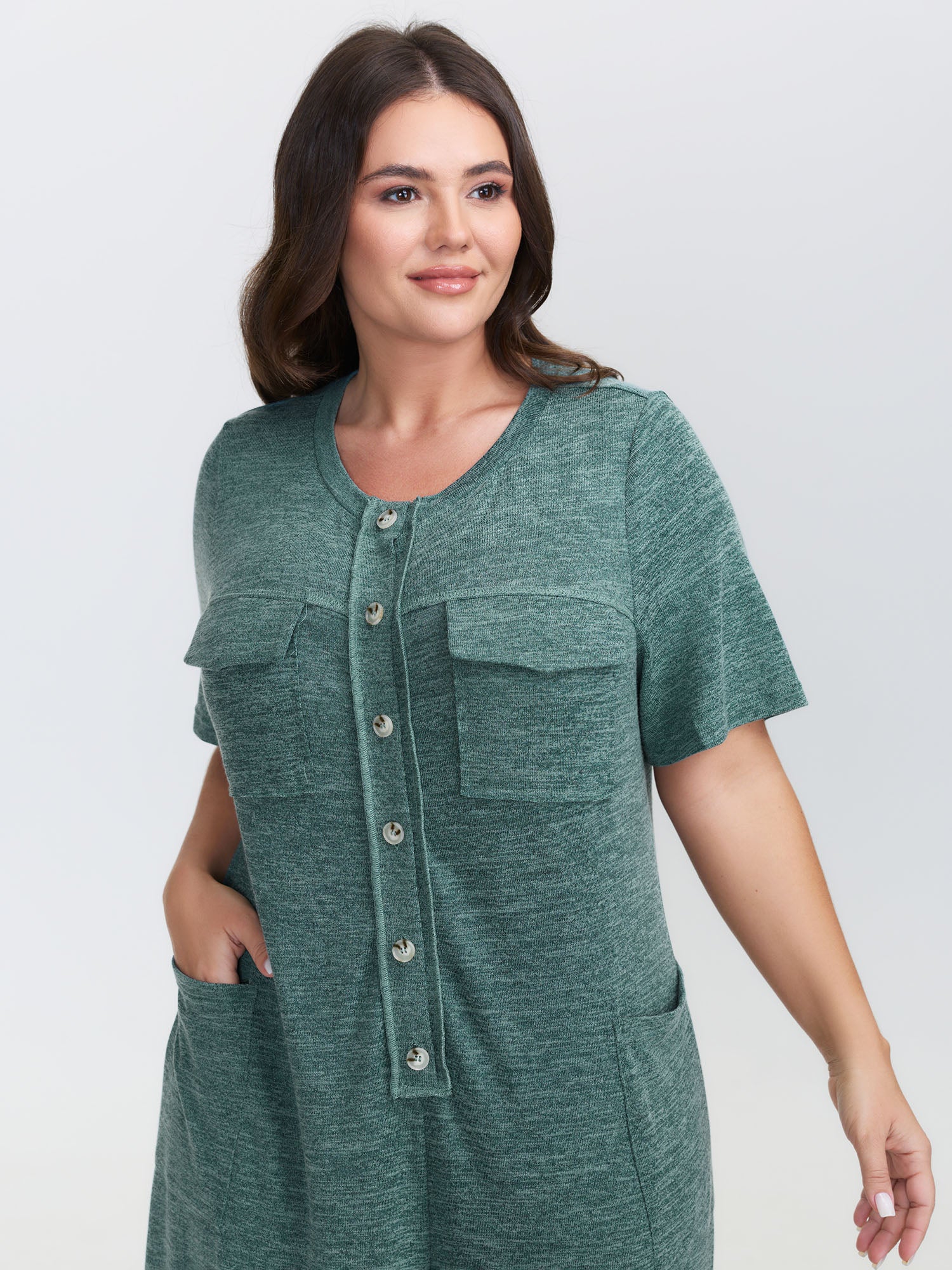Supersoft Heather Button Placket Jumpsuit - Image 2