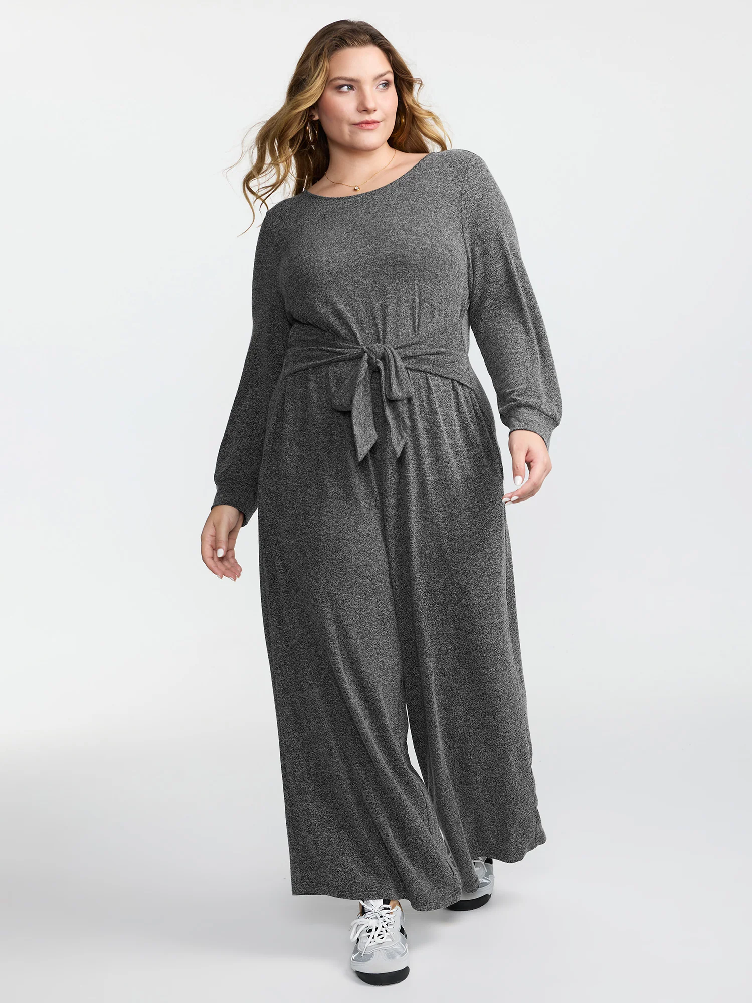 Supersoft Heather Cinched-Waist Jumpsuit