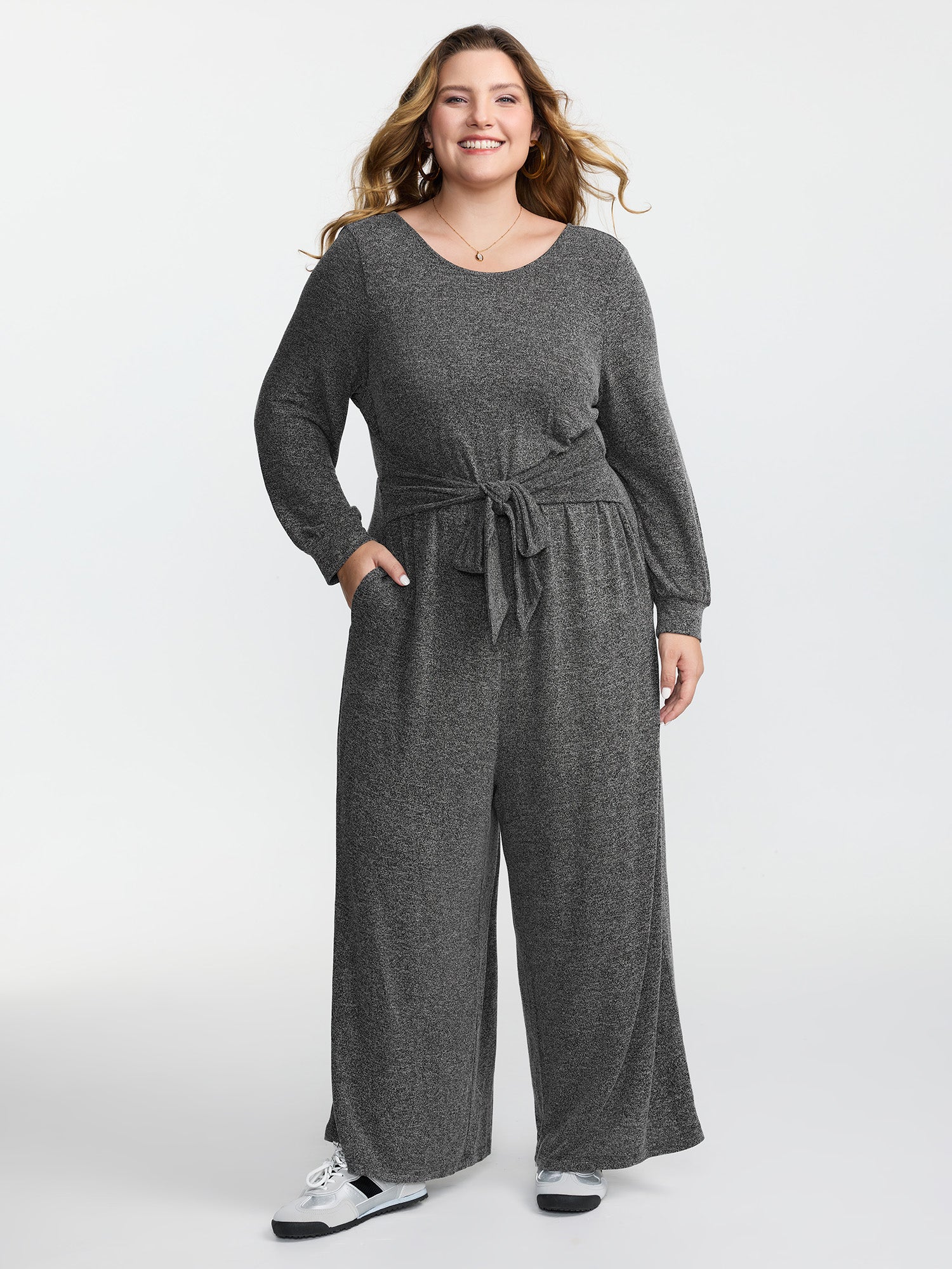 Supersoft Heather Cinched-Waist Jumpsuit - Image 3