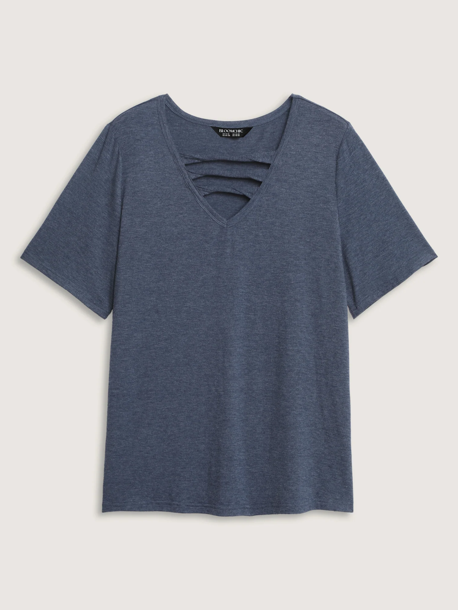 Supersoft Heather Cut-Out Neckline T-Shirt - Image 6