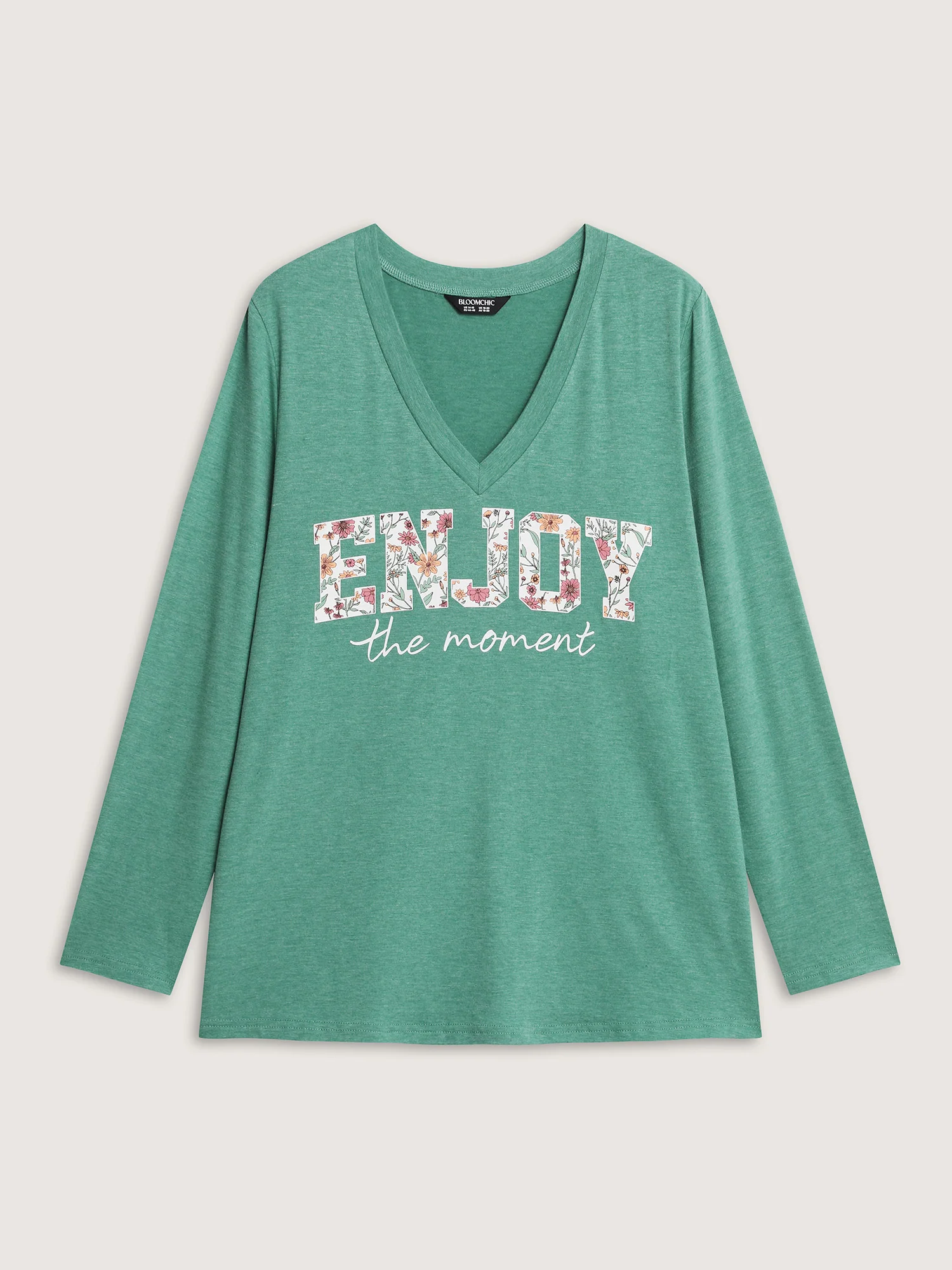 Supersoft Heather Deep V-Neck T-Shirt - Image 6