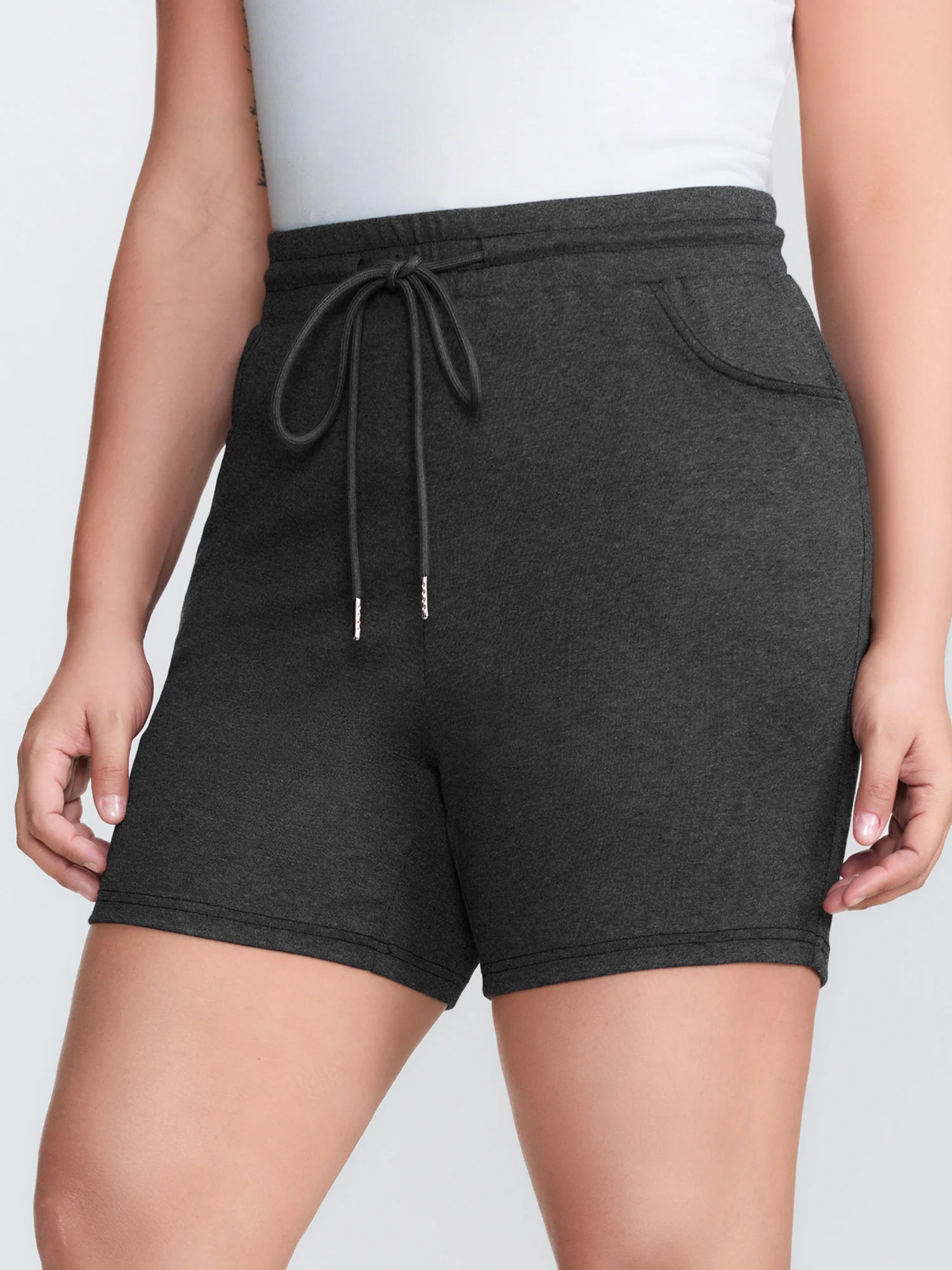 Supersoft Heather Drawstring Waist Shorts - Image 2