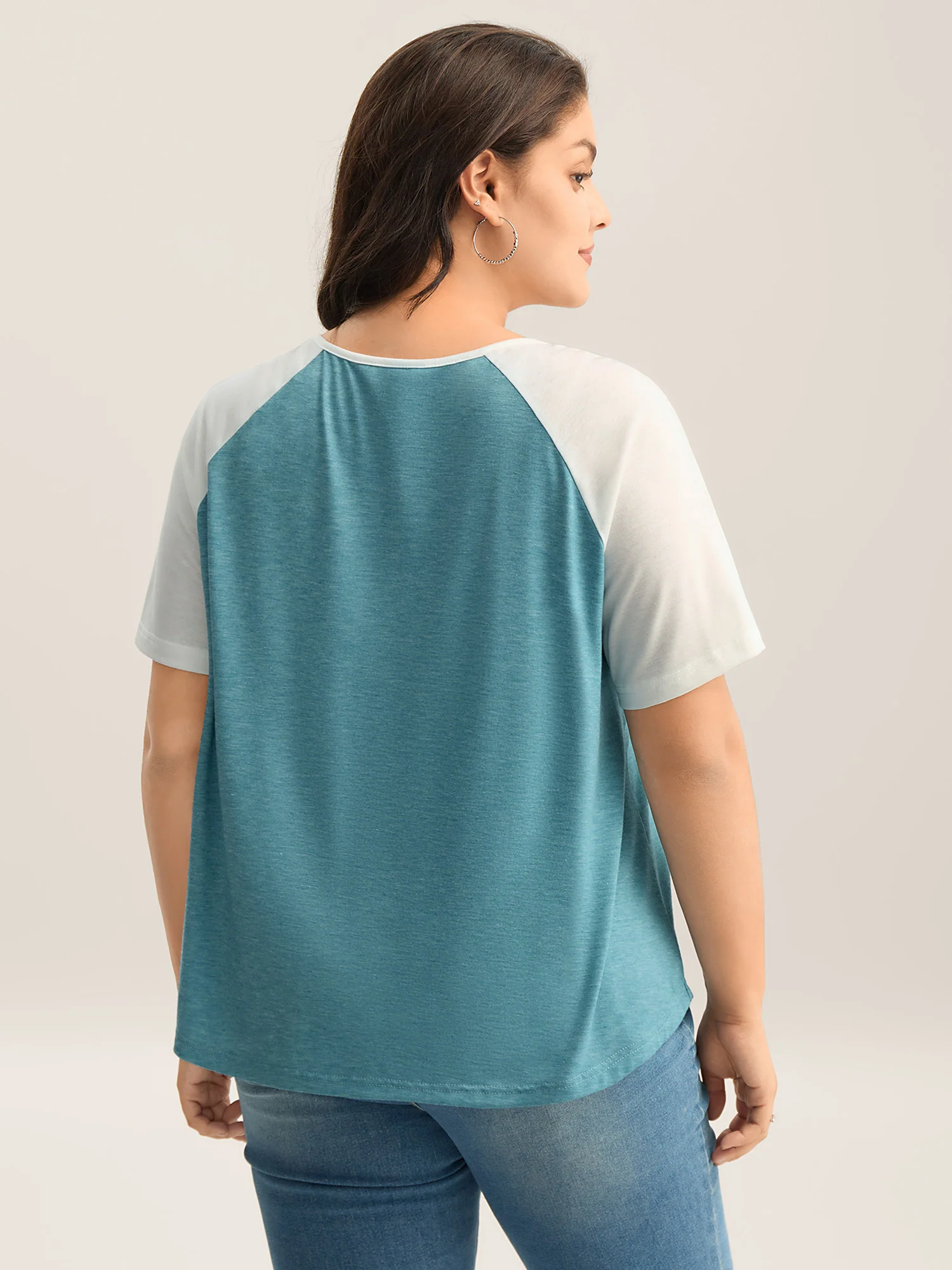 Supersoft Heather Split Neck T-Shirt - Image 3