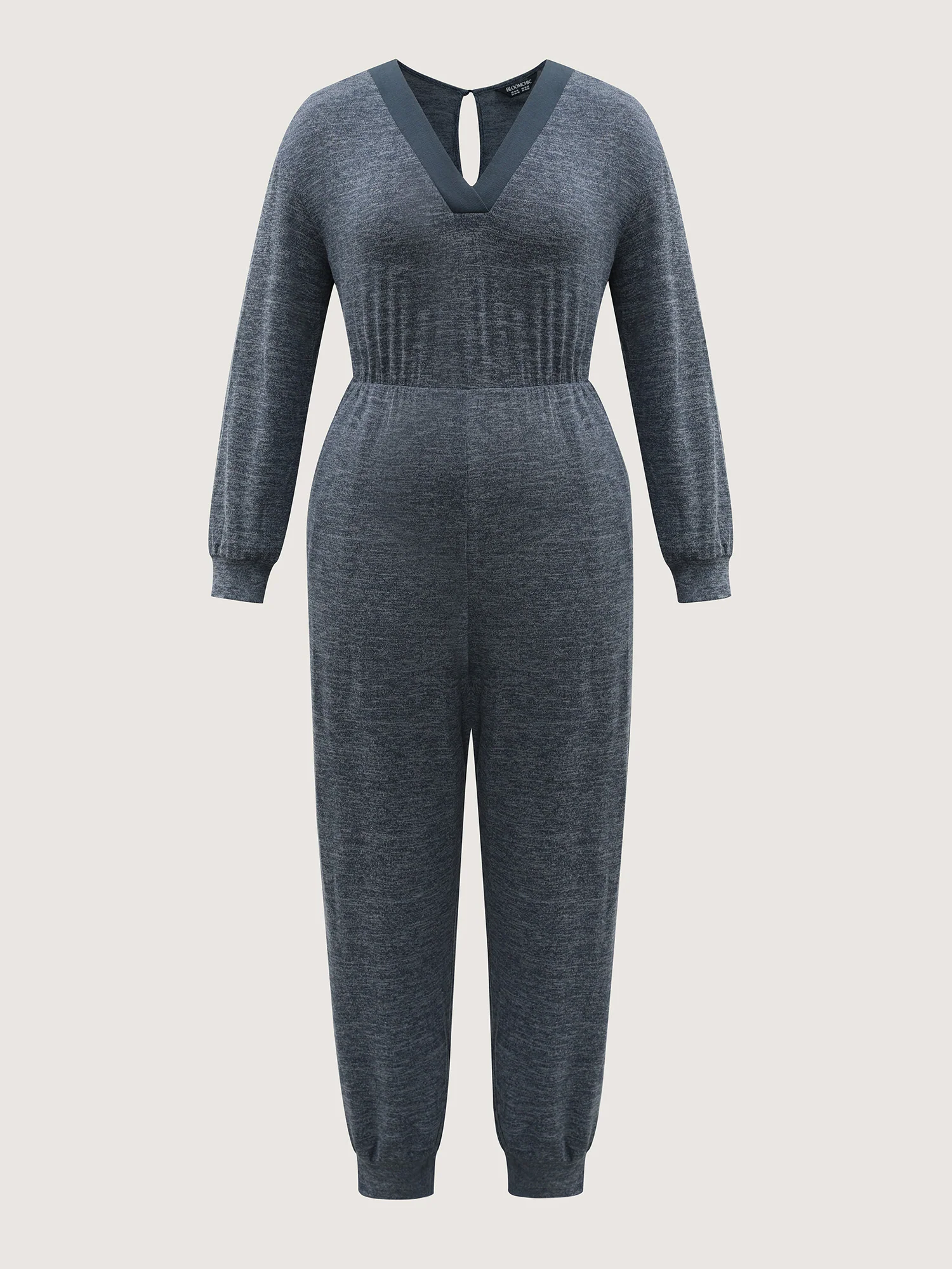 Supersoft Heather Stretchy Waist Pockets Jumpsuit - Image 7