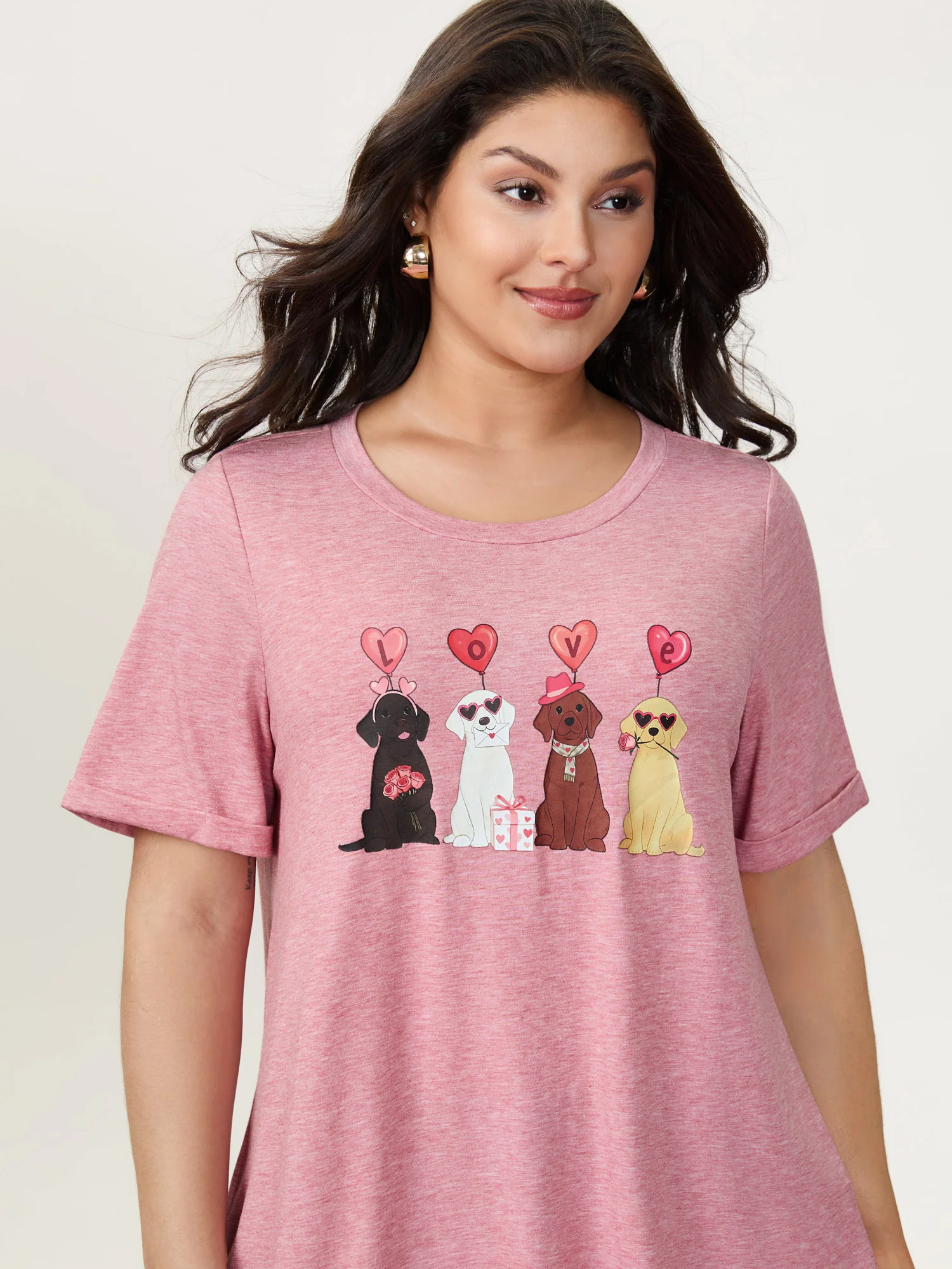 Supersoft Heather Valentine's Day Print T-Shirt - Image 3