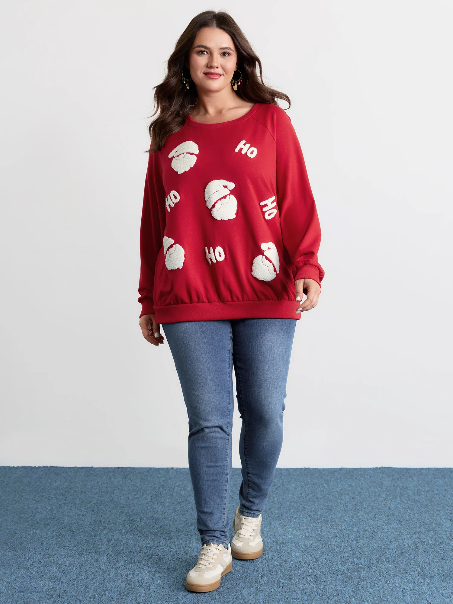Supersoft Ho Ho Holiday Embroidered Sweatshirt - Image 3