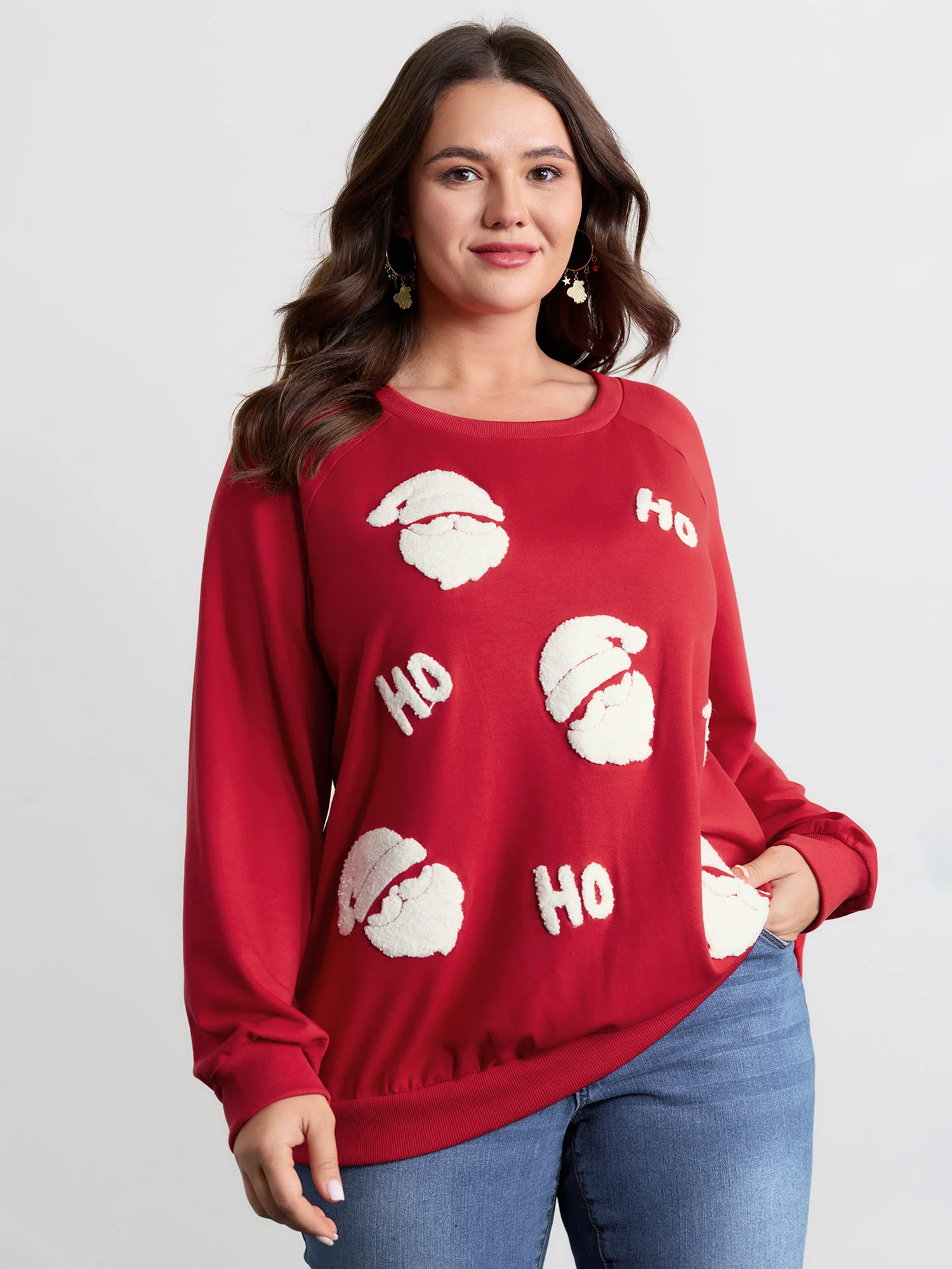 Supersoft Ho Ho Holiday Embroidered Sweatshirt - Image 4