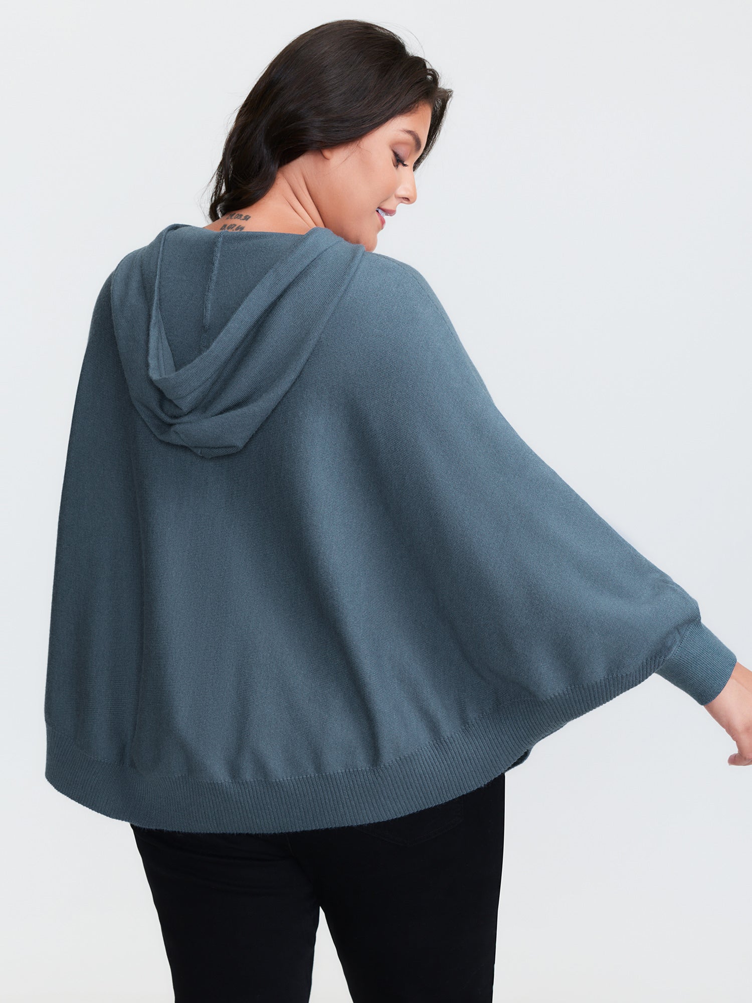 Supersoft Hooded Arc Hem Dolman Pullover - Image 4