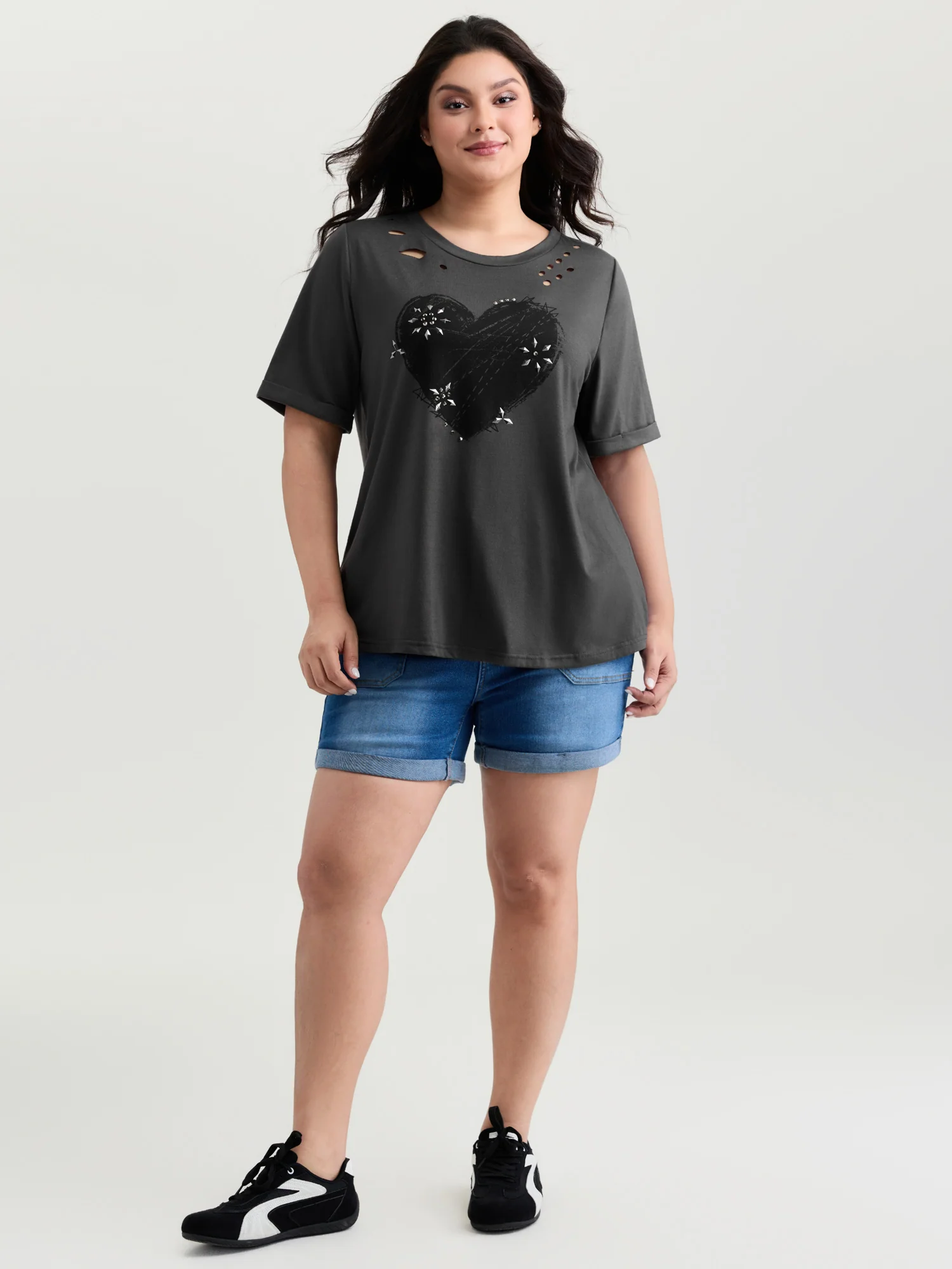 Supersoft Hot Fix Rhinestone T-Shirt - Image 2