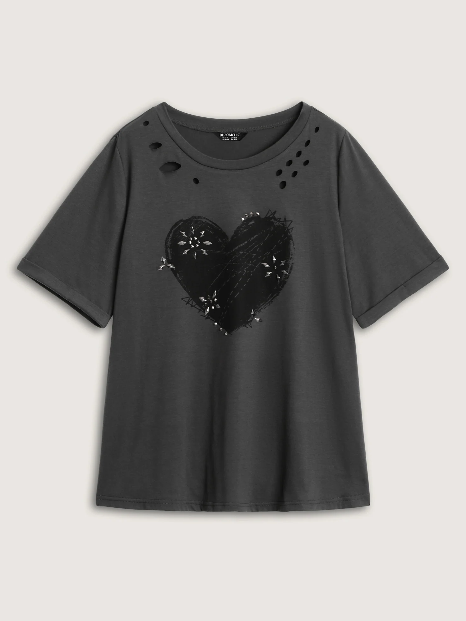 Supersoft Hot Fix Rhinestone T-Shirt - Image 7