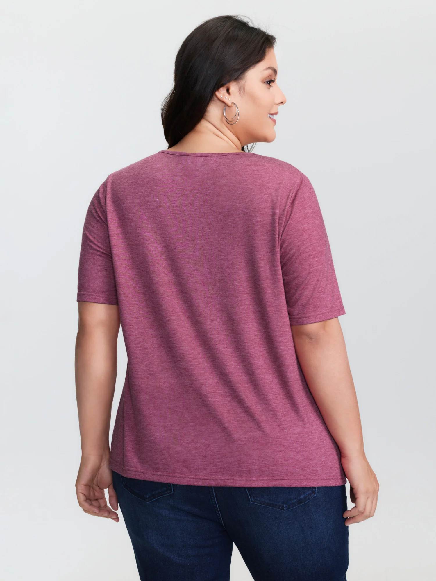 Supersoft Island Pattern Button Placket T-Shirt - Image 4