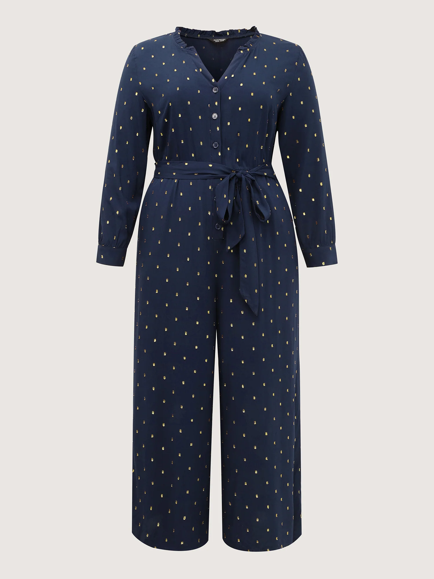 Supersoft Jacquard Dots Belted Jumpsuit - Image 6