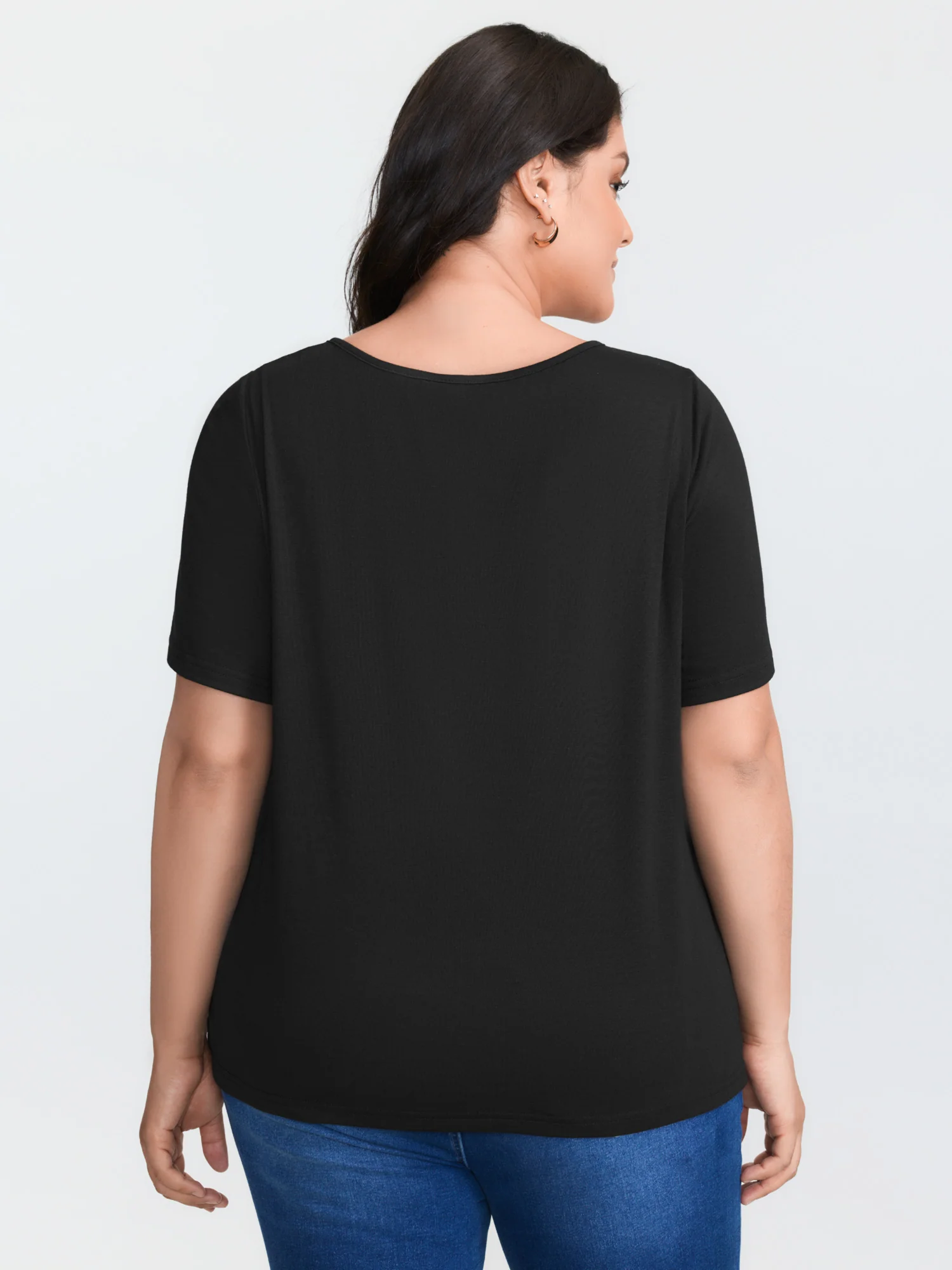 Supersoft Keyhole Neckline Drawstring T-Shirt - Image 4