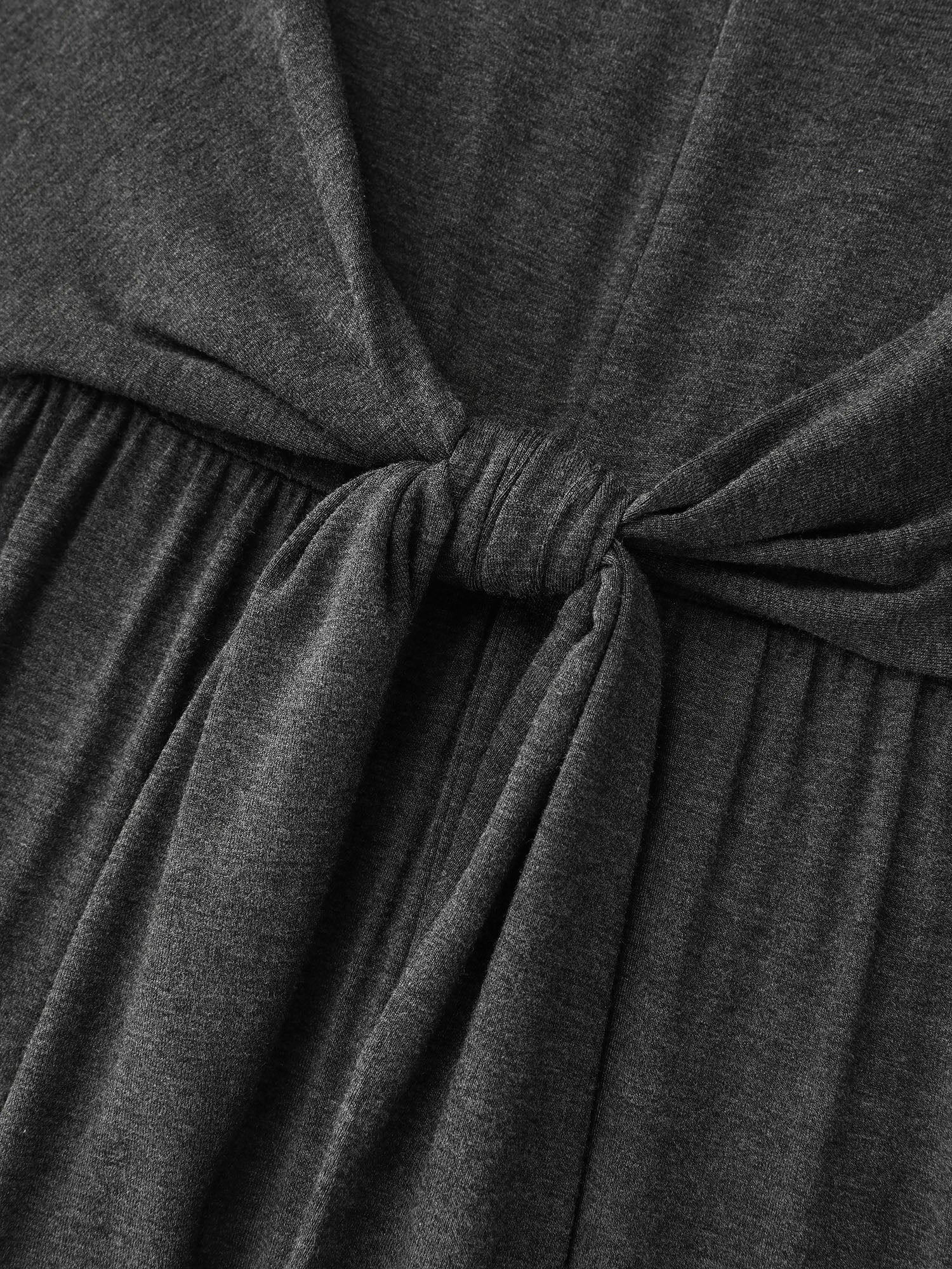 Supersoft Knotted Front Stretchy Cuffs Jumpsuit - Image 6