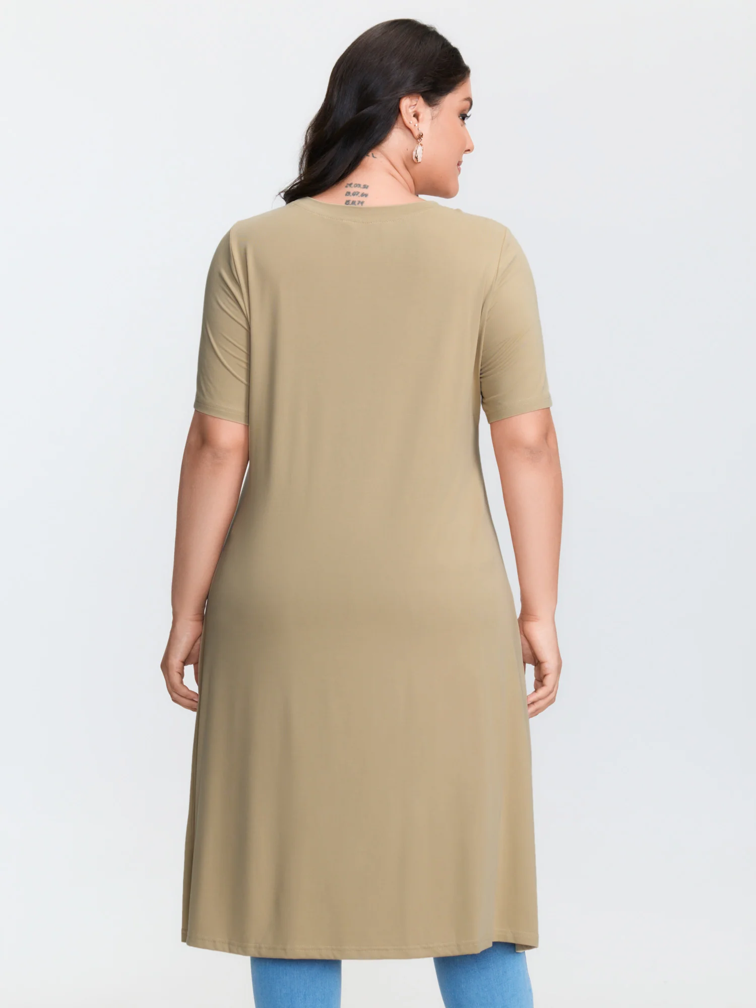 Supersoft Knotted High-Slit T-Shirt - Image 4