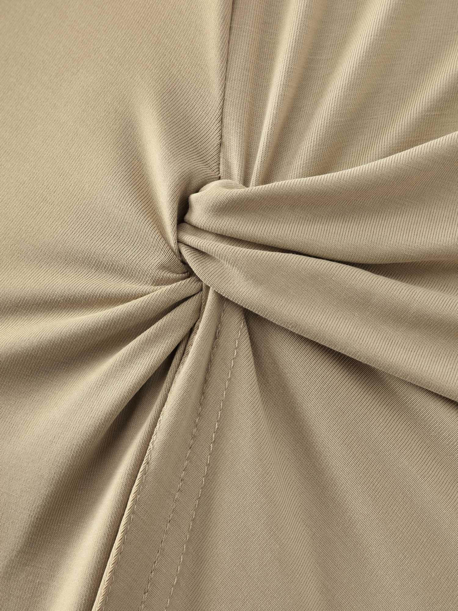Supersoft Knotted High-Slit T-Shirt - Image 5