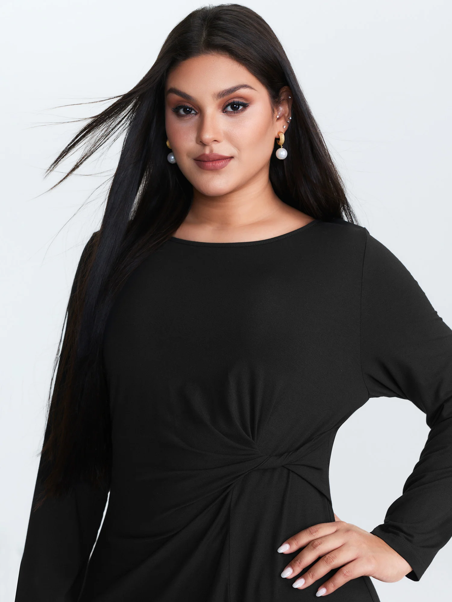 Supersoft Knotted Side Slit Midi Dress - Image 2