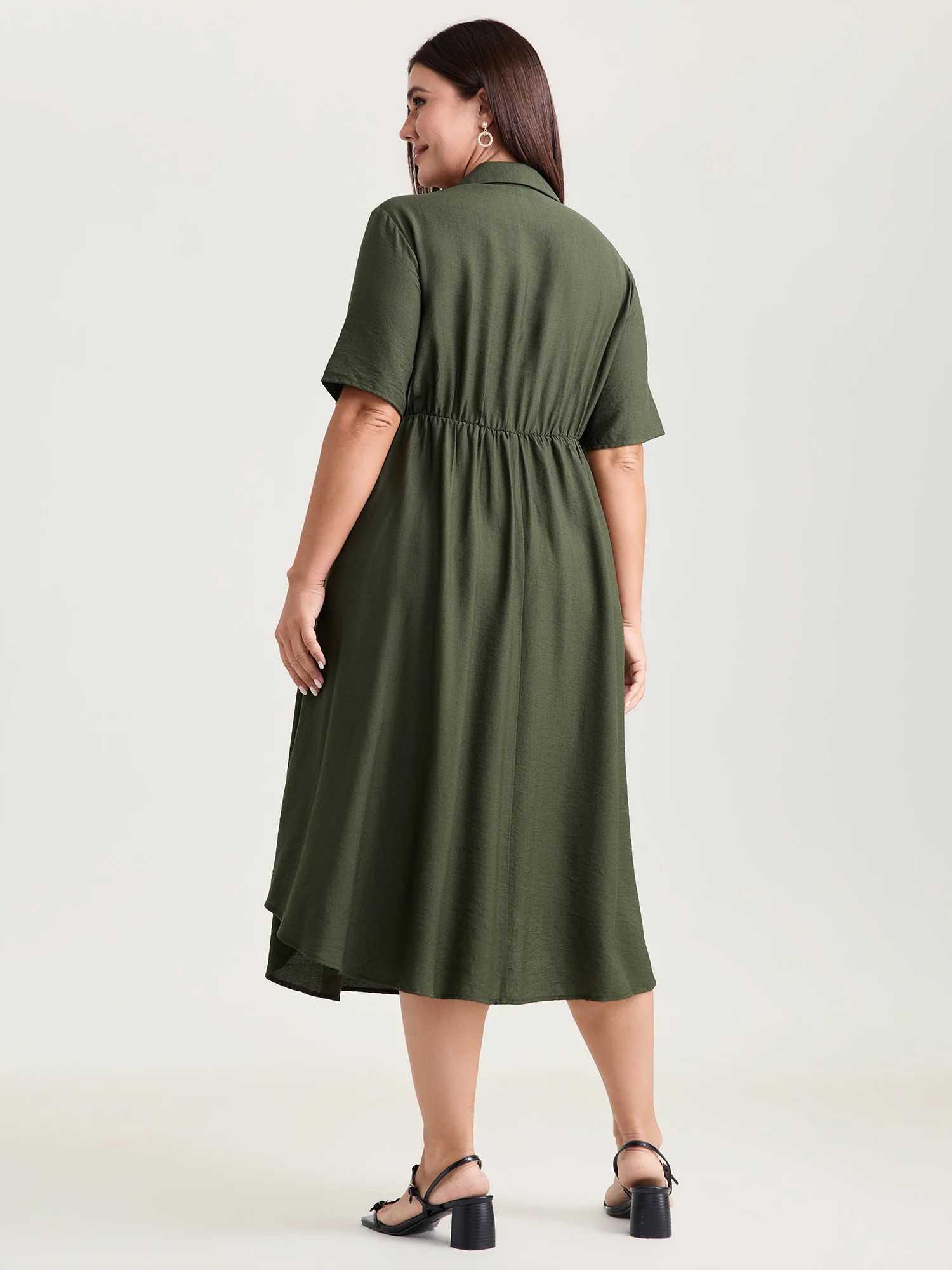 Supersoft Knotted Tie Front Midi Dress - Image 4
