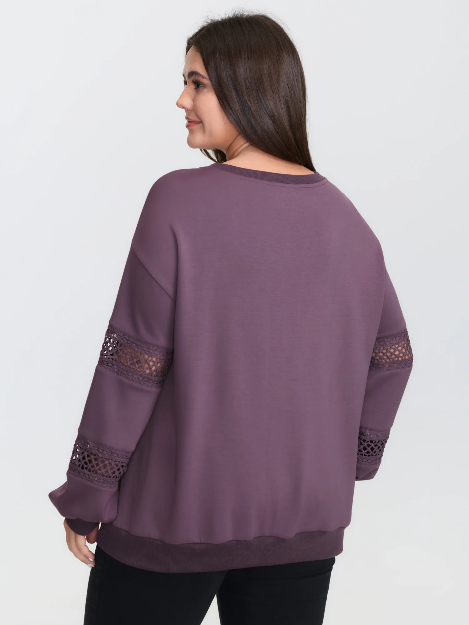 Supersoft Lace Cut-Out Sleeve Sweatshirt - Image 4