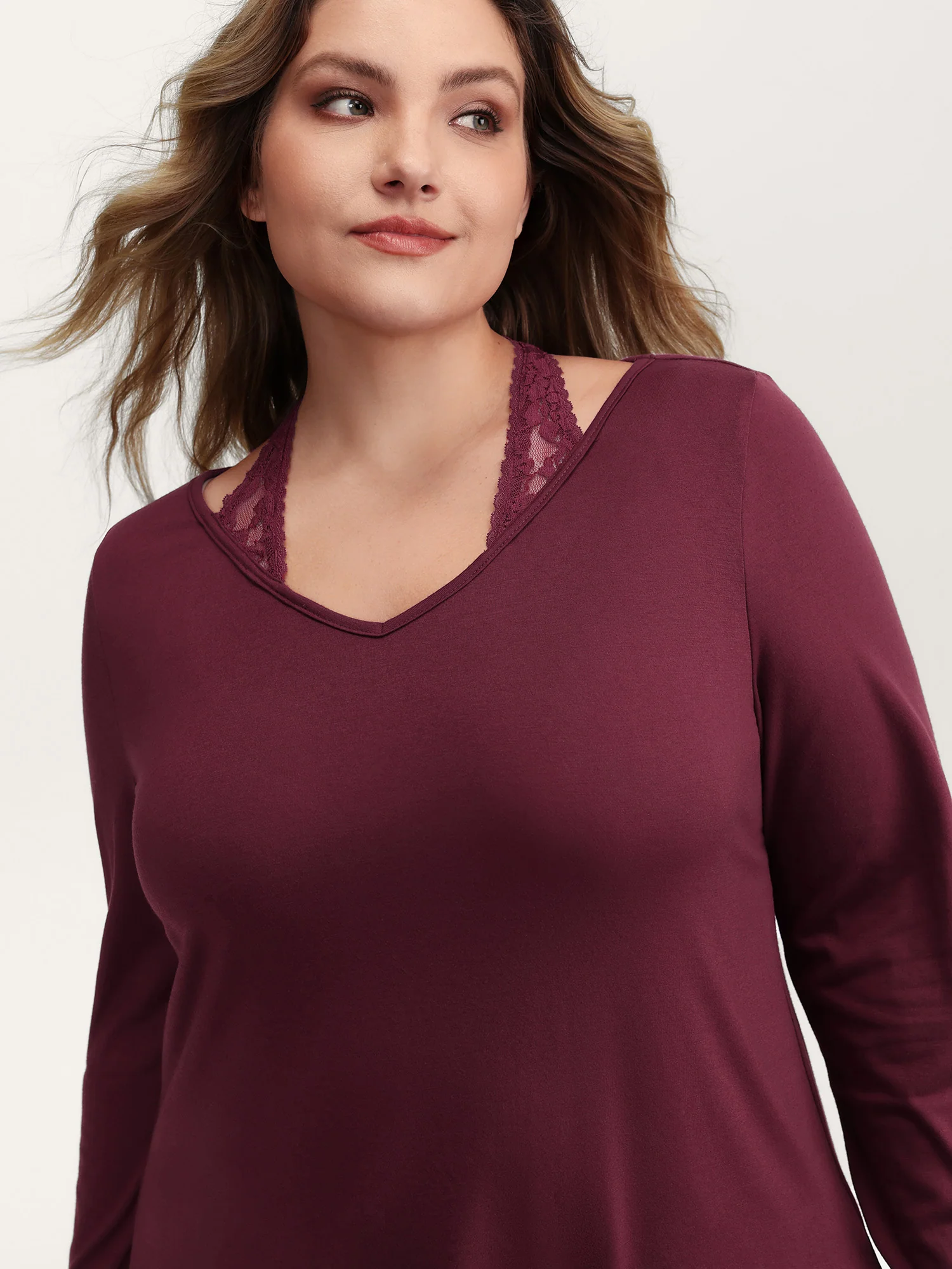 Supersoft Lace Halter Neck T-Shirt - Image 2