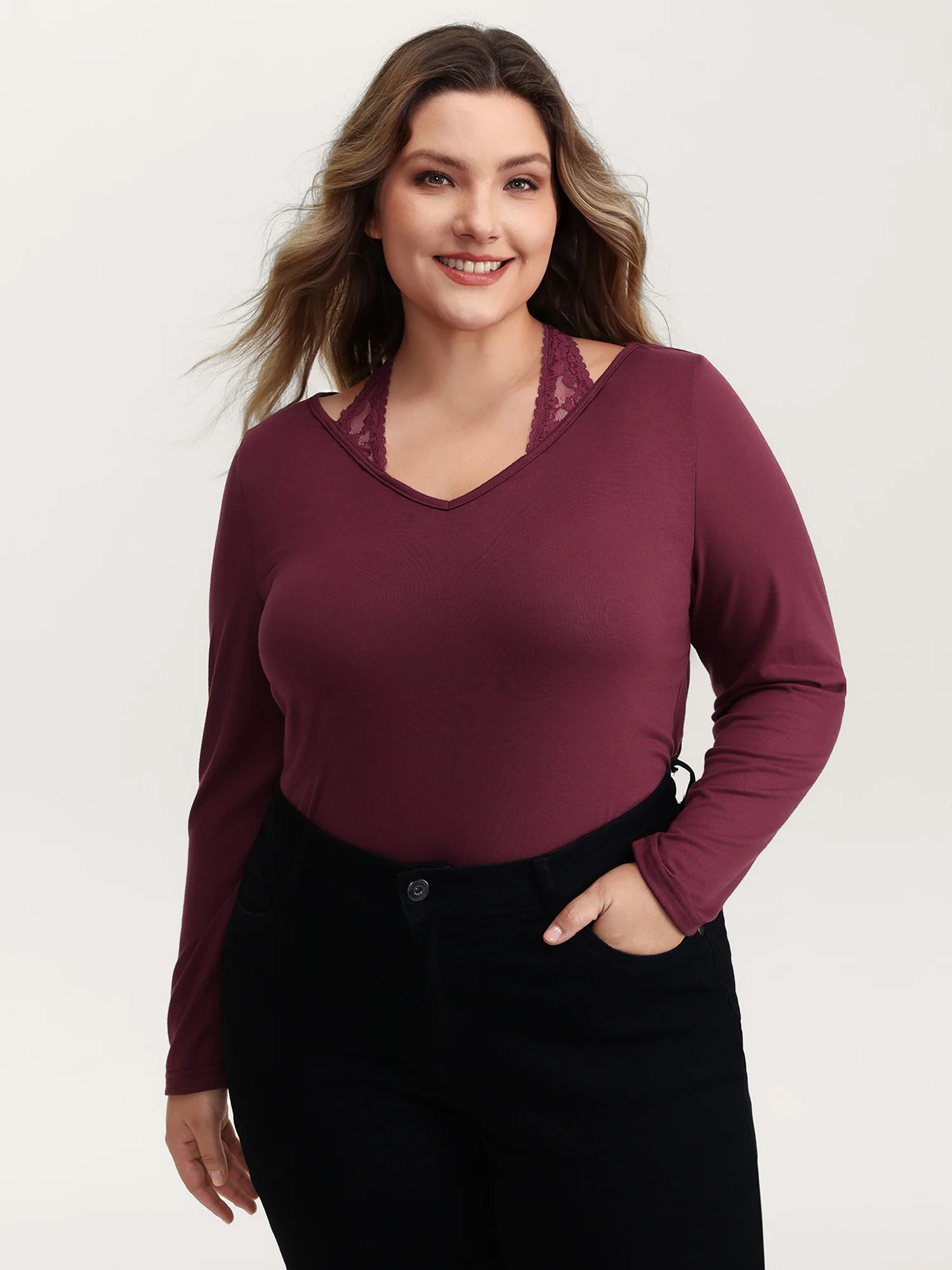 Supersoft Lace Halter Neck T-Shirt - Image 4