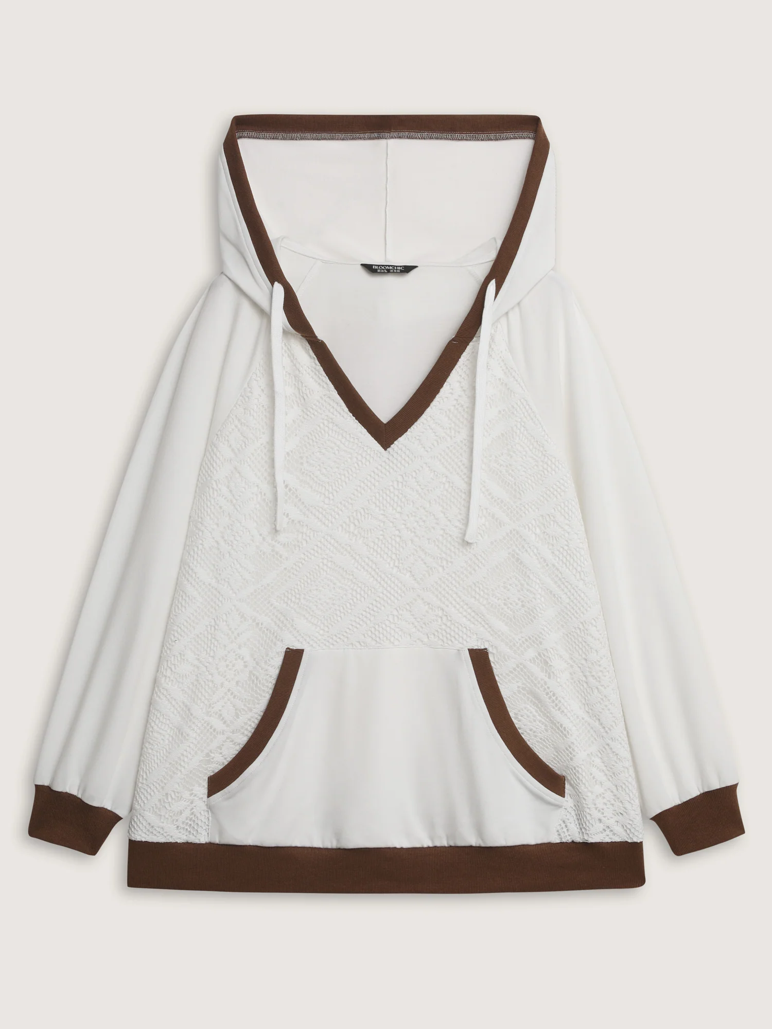Supersoft Lace Trim Colorblock Hoodie - Image 8