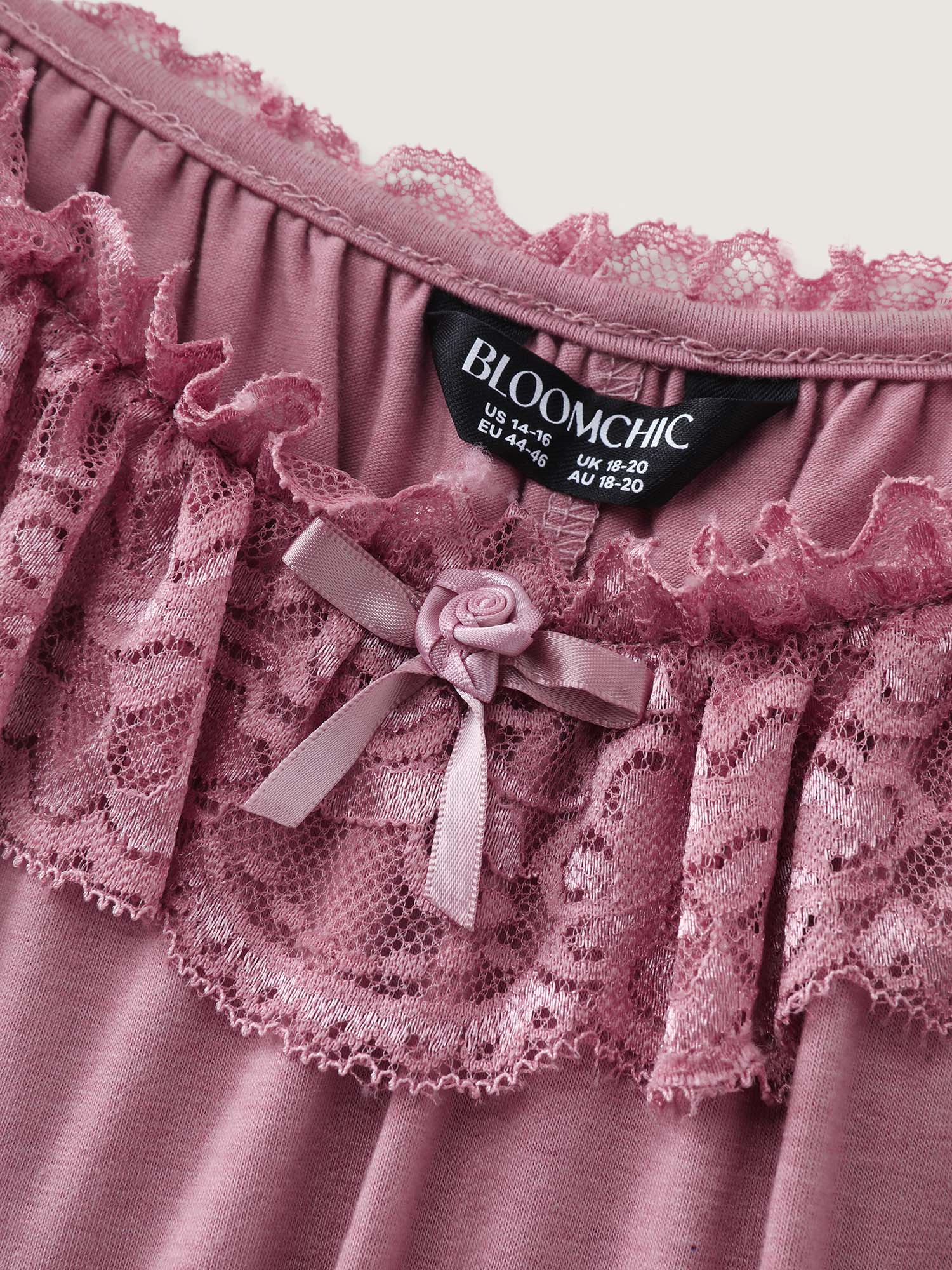 Supersoft Ruffled Lace Flowy Nightgown - Image 5