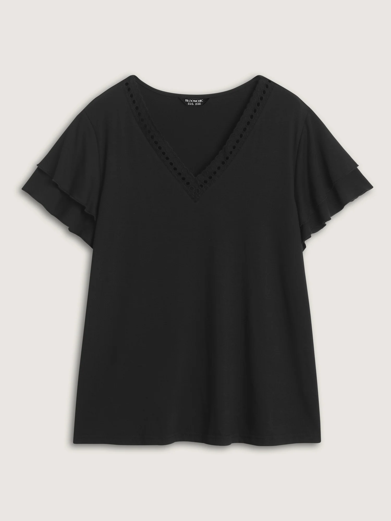 Supersoft Lace Trim Layered Sleeve T-Shirt - Image 7