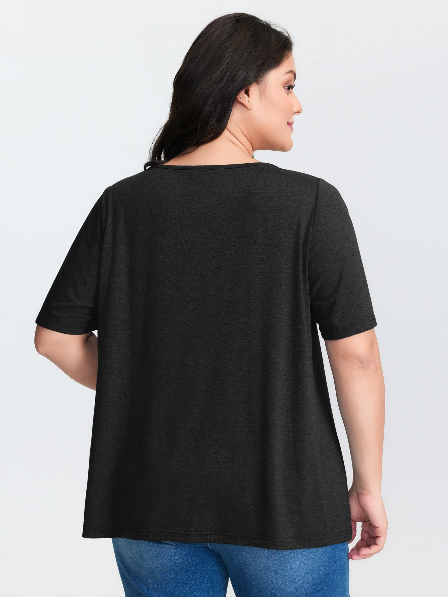 Supersoft Lace Trim Neckline Knit Top - Image 11