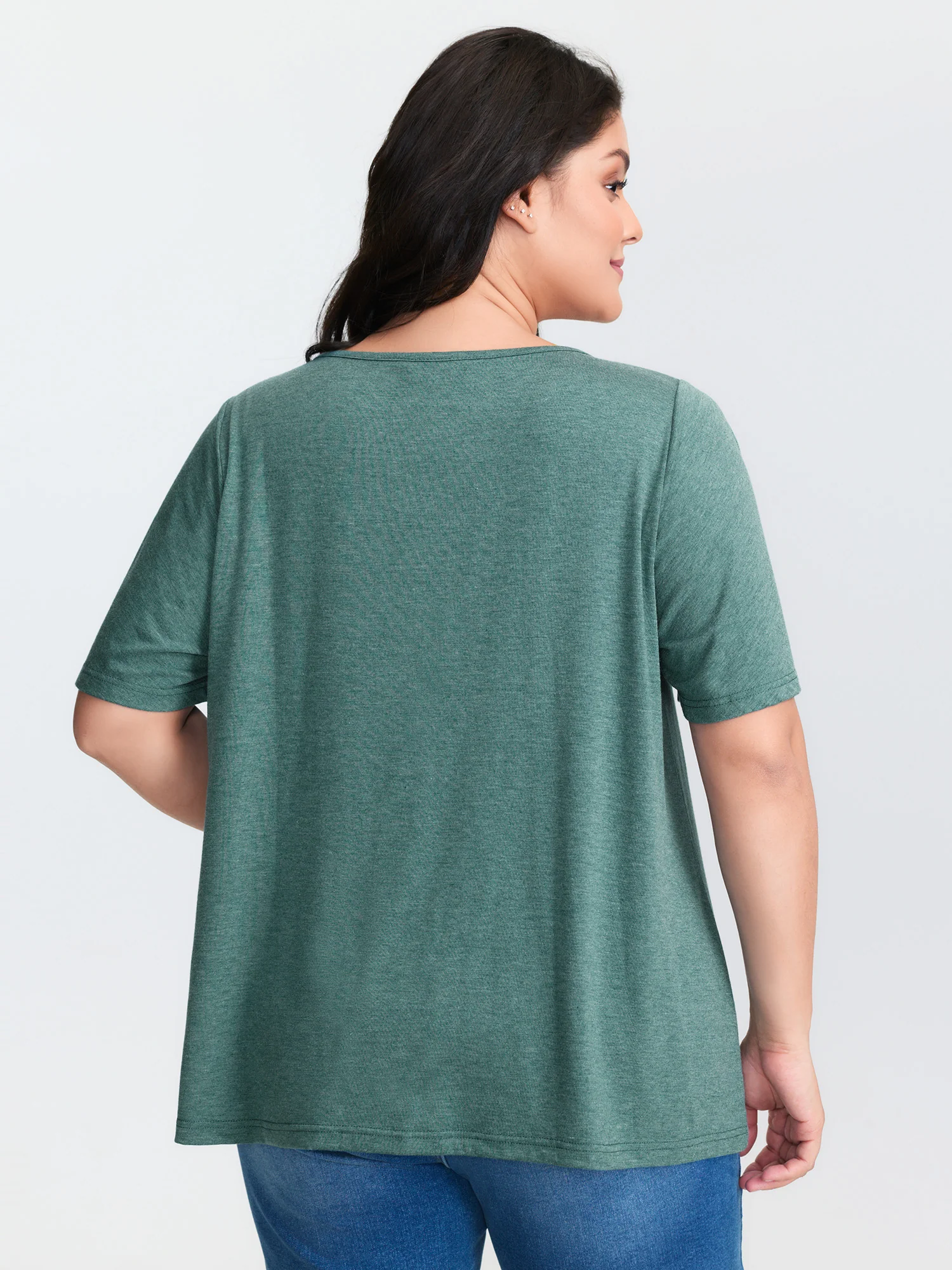 Supersoft Lace Trim Neckline Knit Top - Image 4