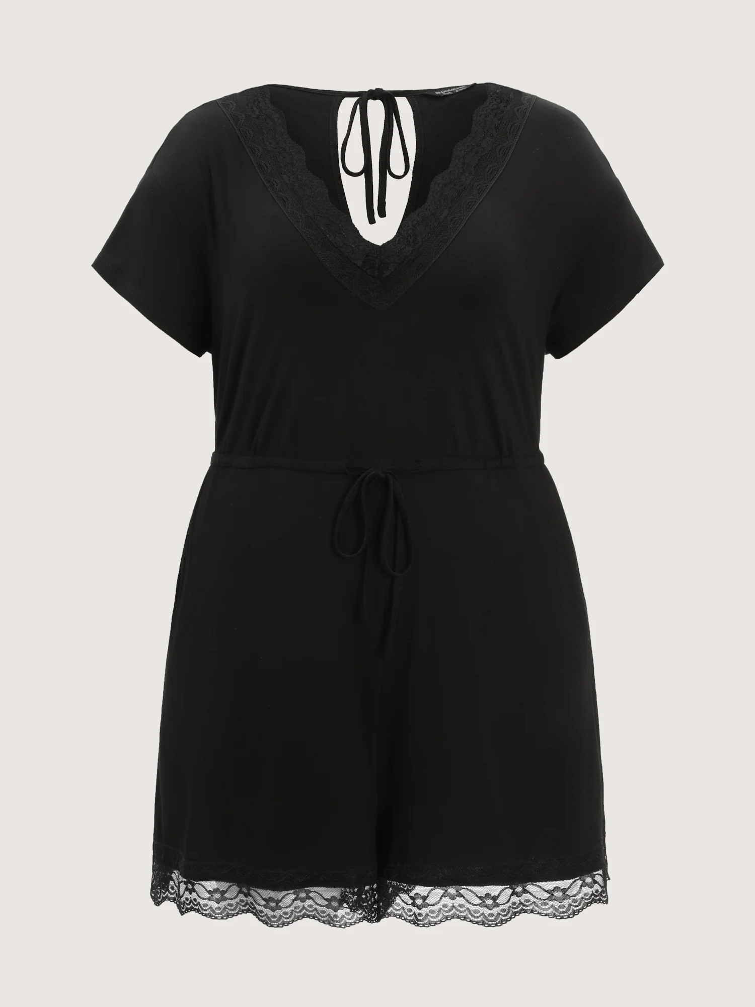 Supersoft Lace Trim Neckline Lounge Romper - Image 9