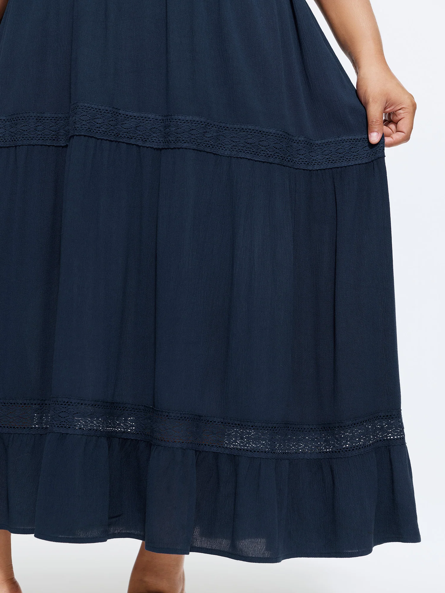Supersoft Lace Trim Ruffled Sleeve Maxi Dress - Image 3