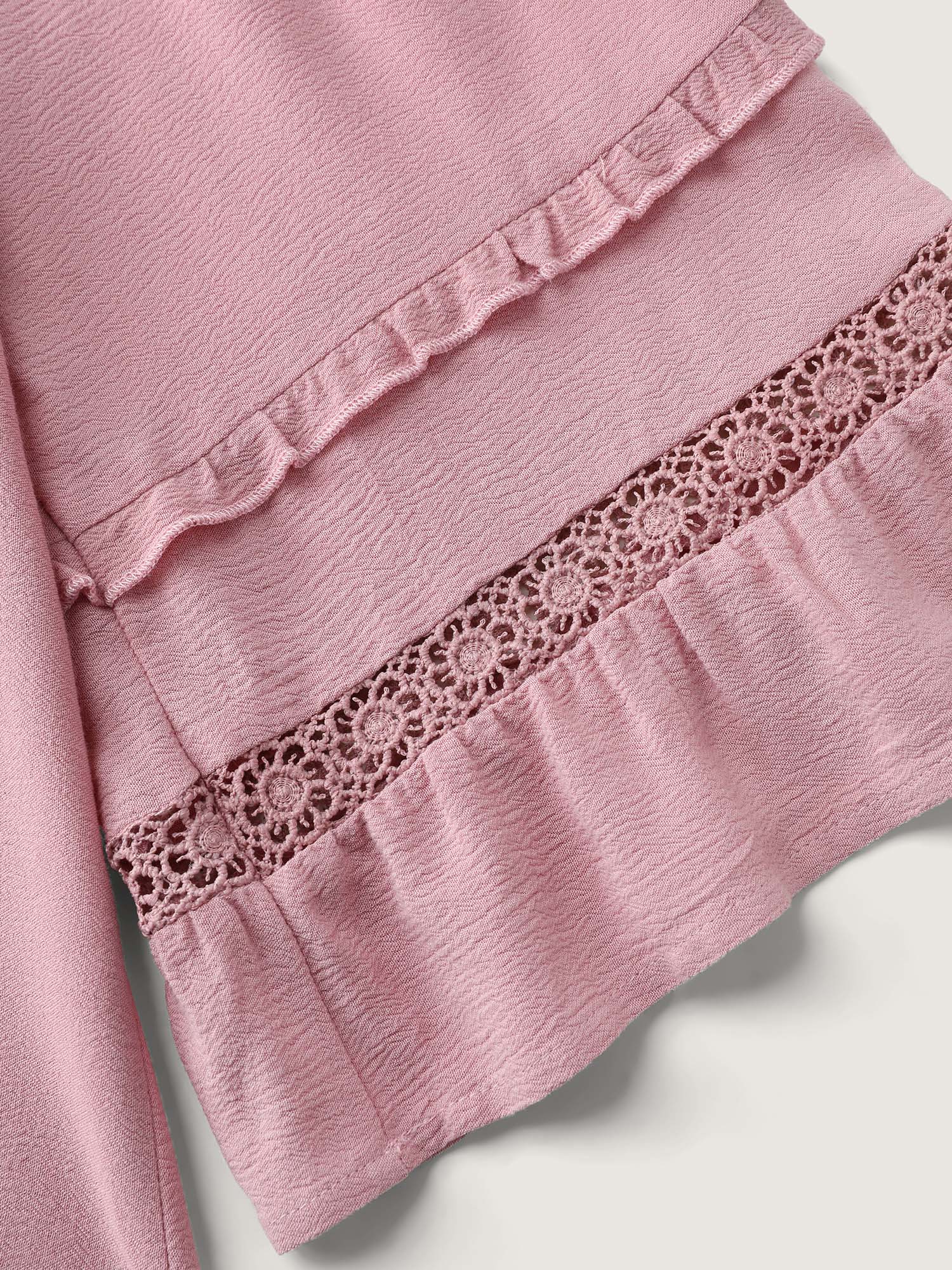 Supersoft Lace Trim Shirred Off-Shoulder Blouse - Image 6