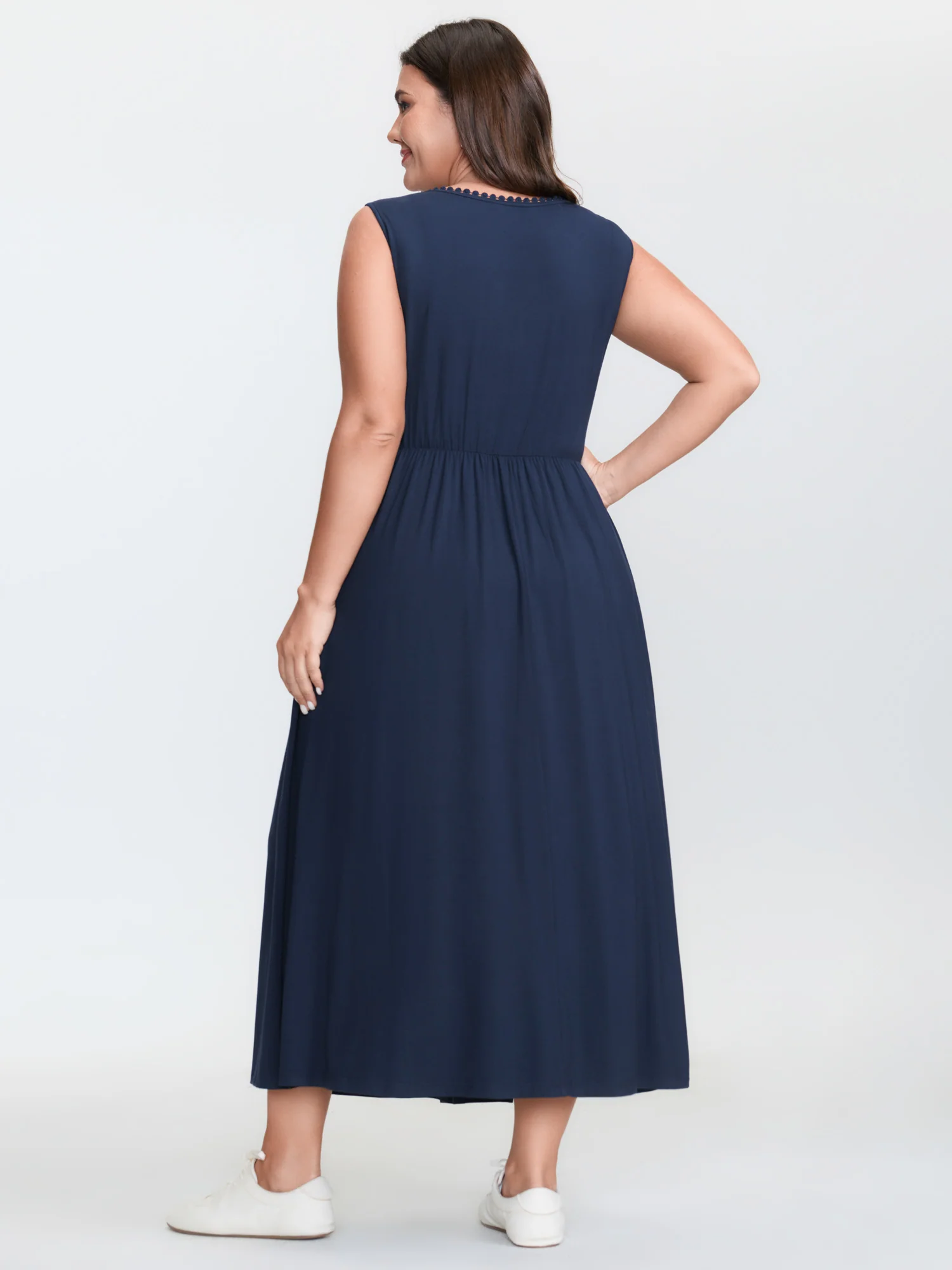 Supersoft Lace Trim Sleeveless Midi Dress - Image 4