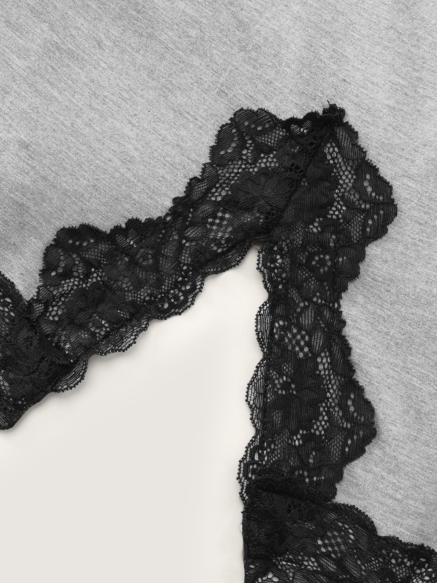 Supersoft Contrast Lace Slit Nightgown - Image 6
