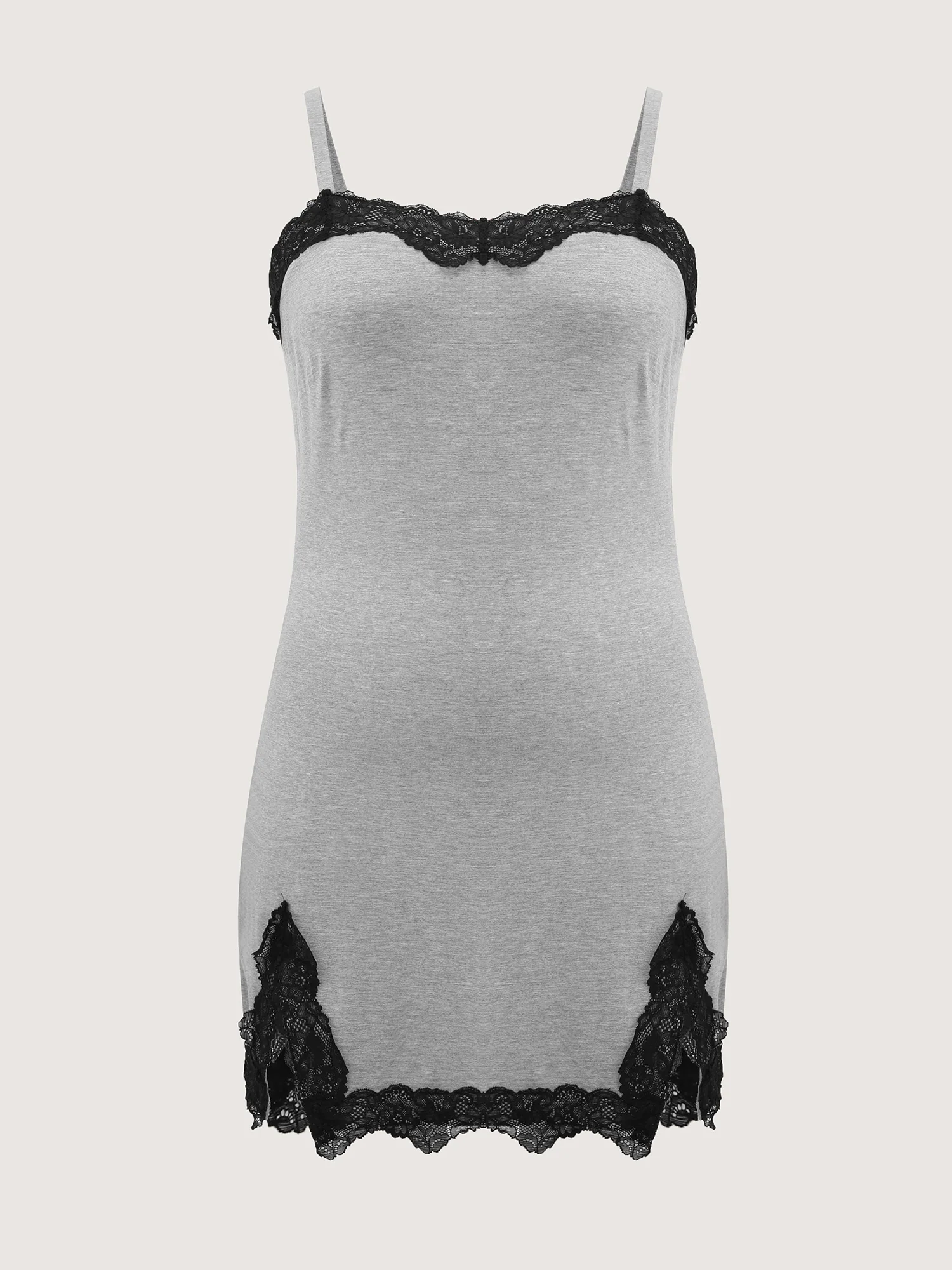 Supersoft Contrast Lace Slit Nightgown - Image 7