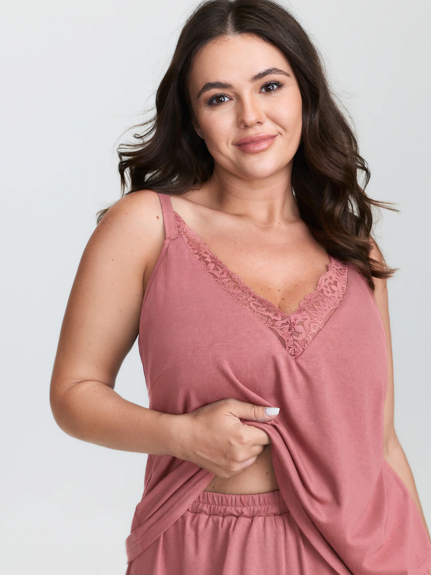 Supersoft Lace Trim Two-Piece Pajama Set - Image 15
