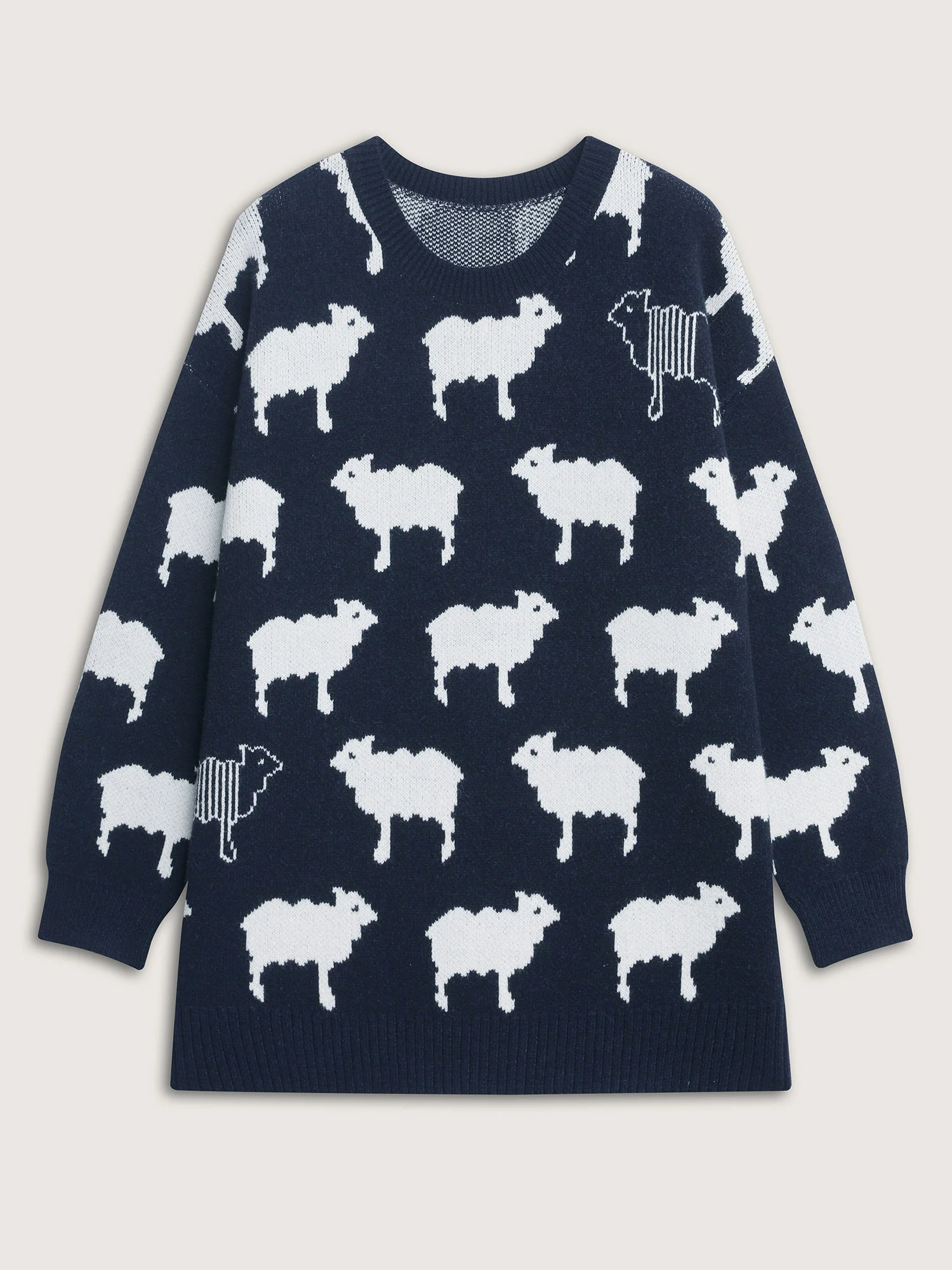 Supersoft Lamb Everywhere Pattern Jacquard Pullover - Image 7
