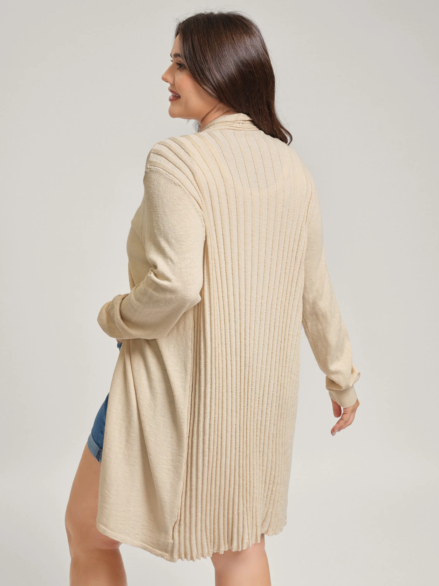 Supersoft Lapel Collar Textured Knit Cardigan - Image 4