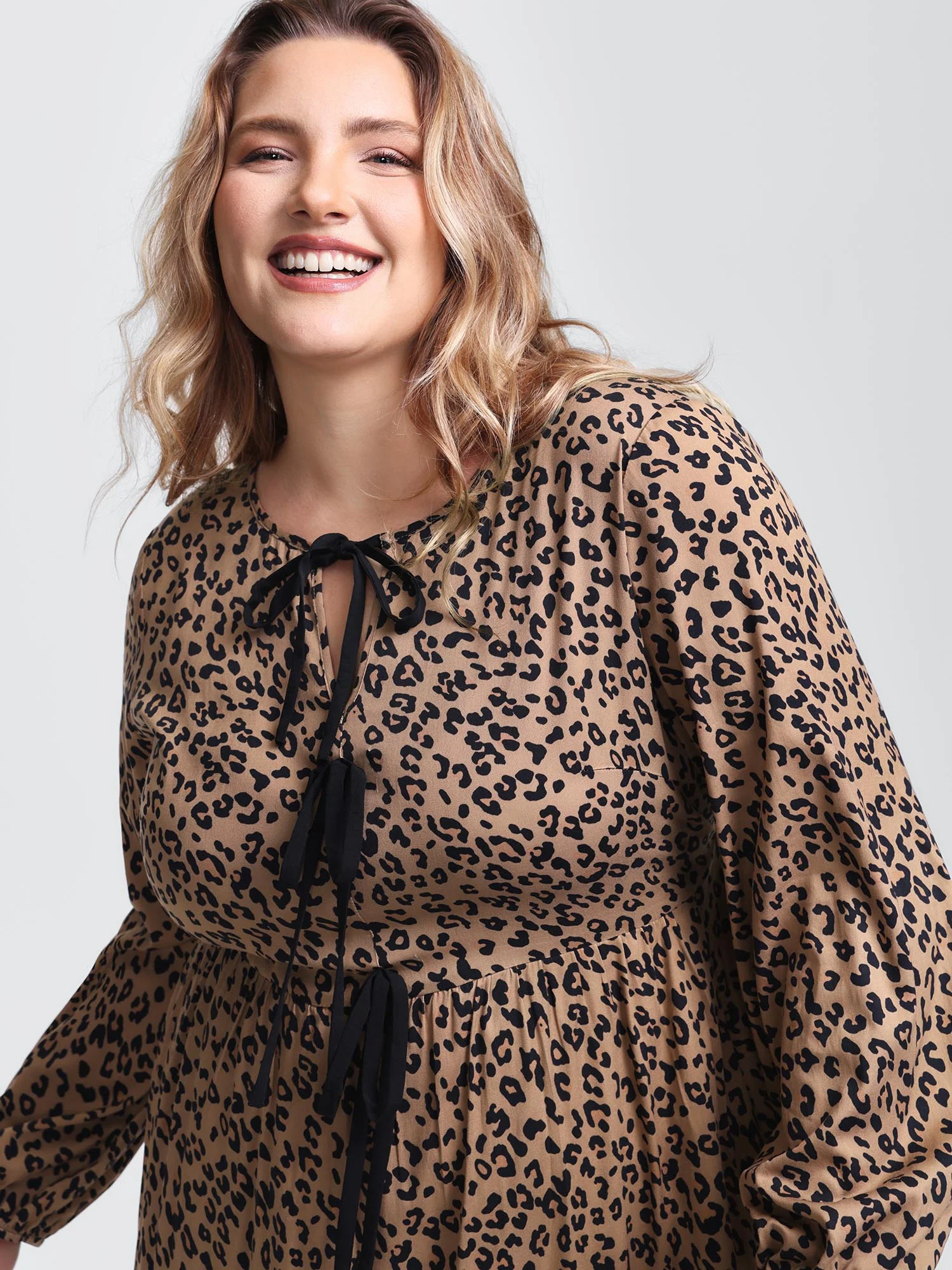 Supersoft Leopard Print Knots Mini Dress - Image 2