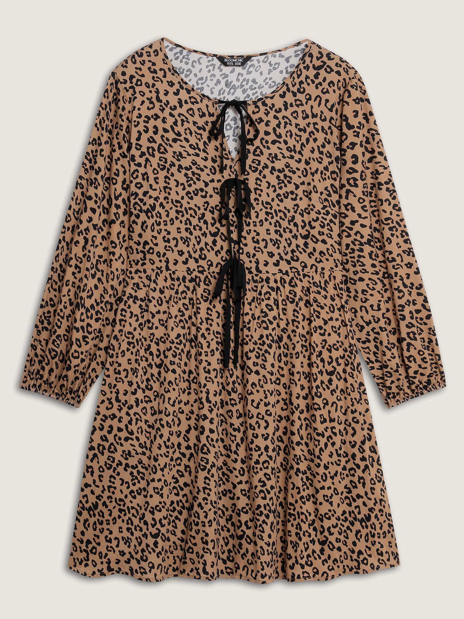 Supersoft Leopard Print Knots Mini Dress - Image 5