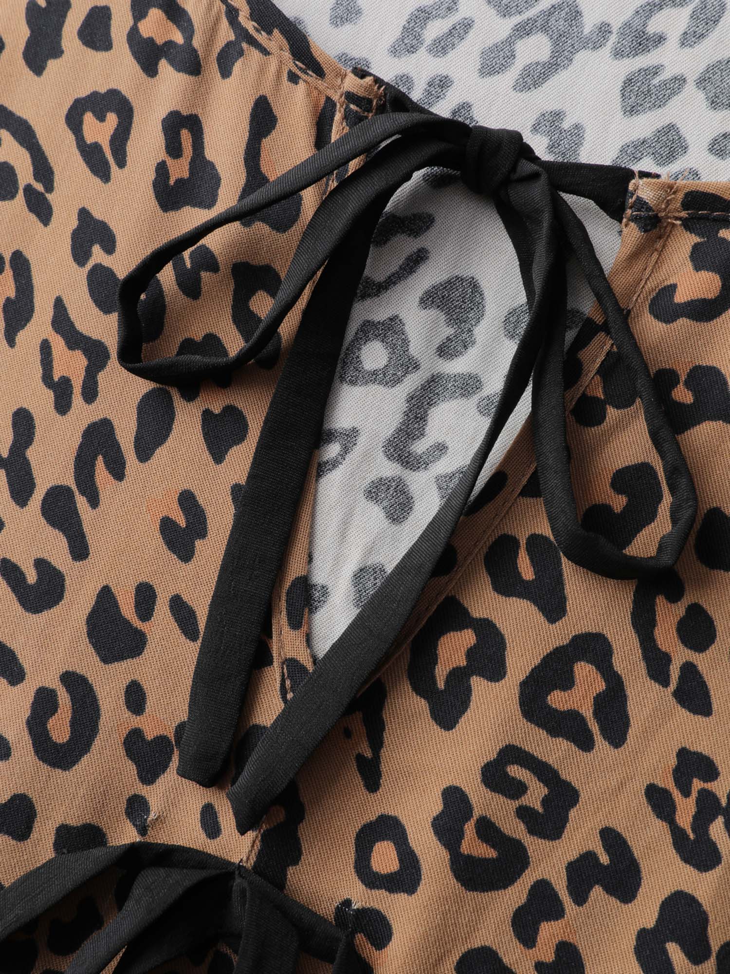 Supersoft Leopard Print Knots Mini Dress - Image 6