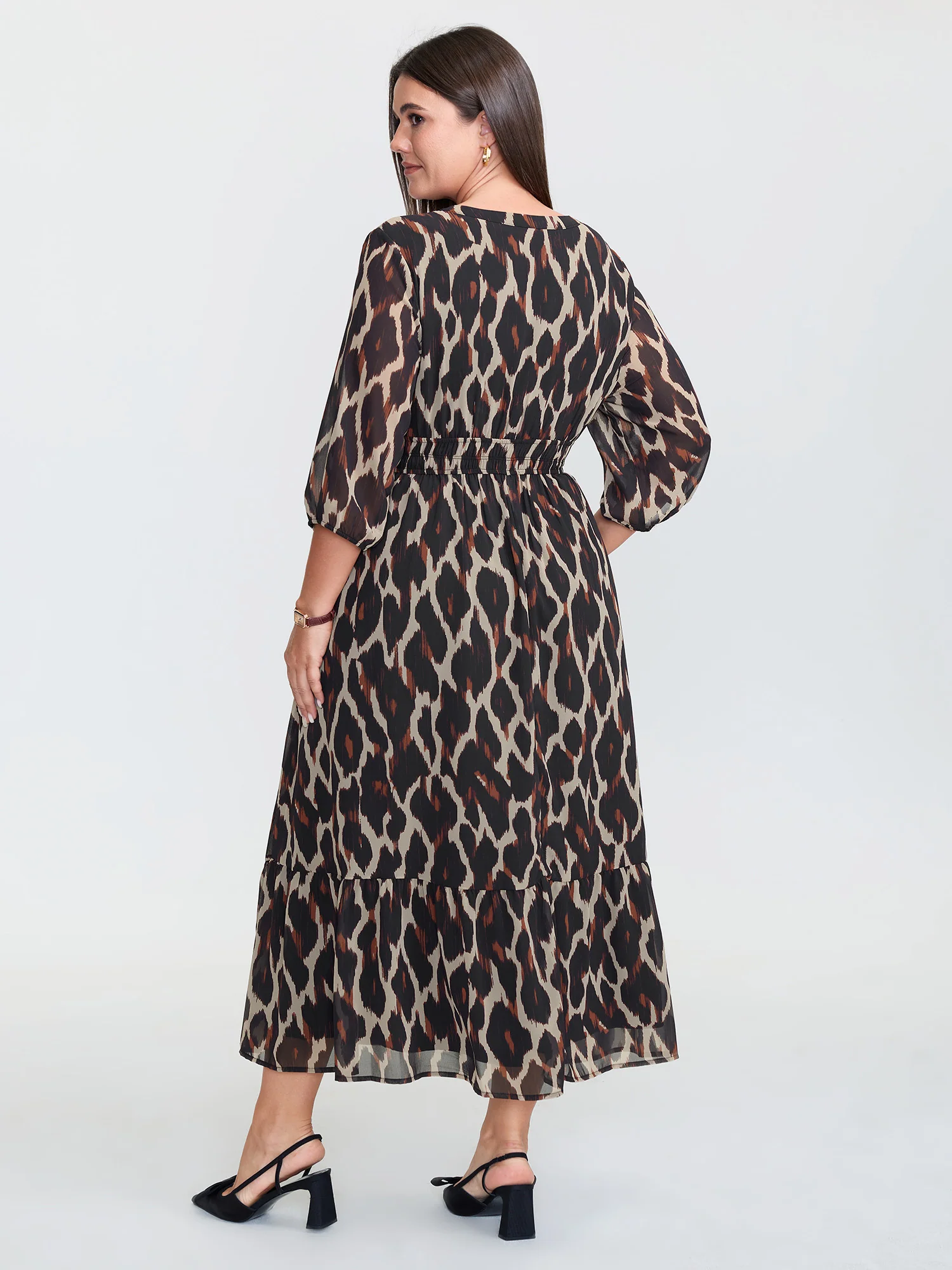 Supersoft Leopard Print Tiered Maxi Dress - Image 5