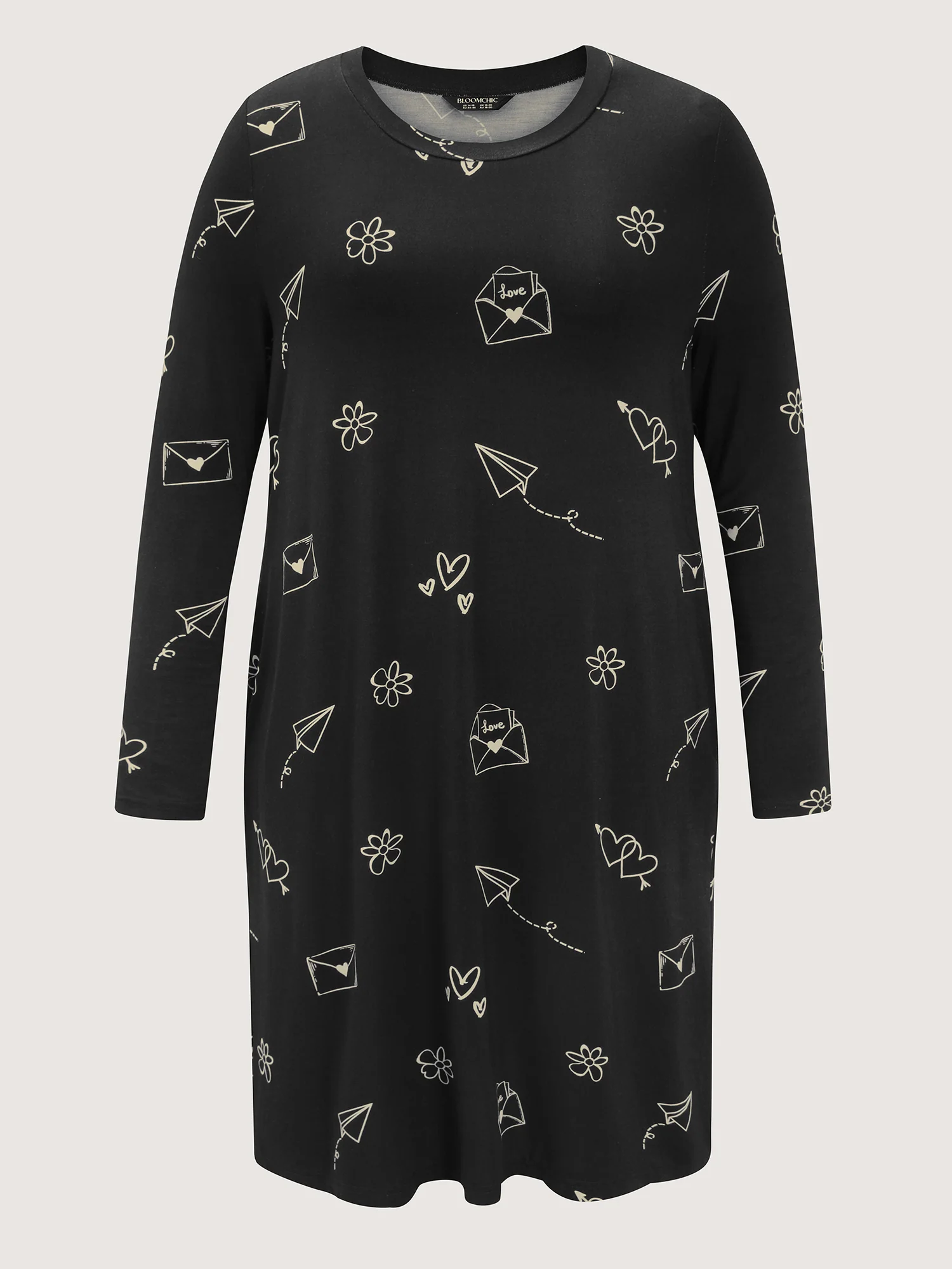 Supersoft Love Letter Print Lounge Dress - Image 8