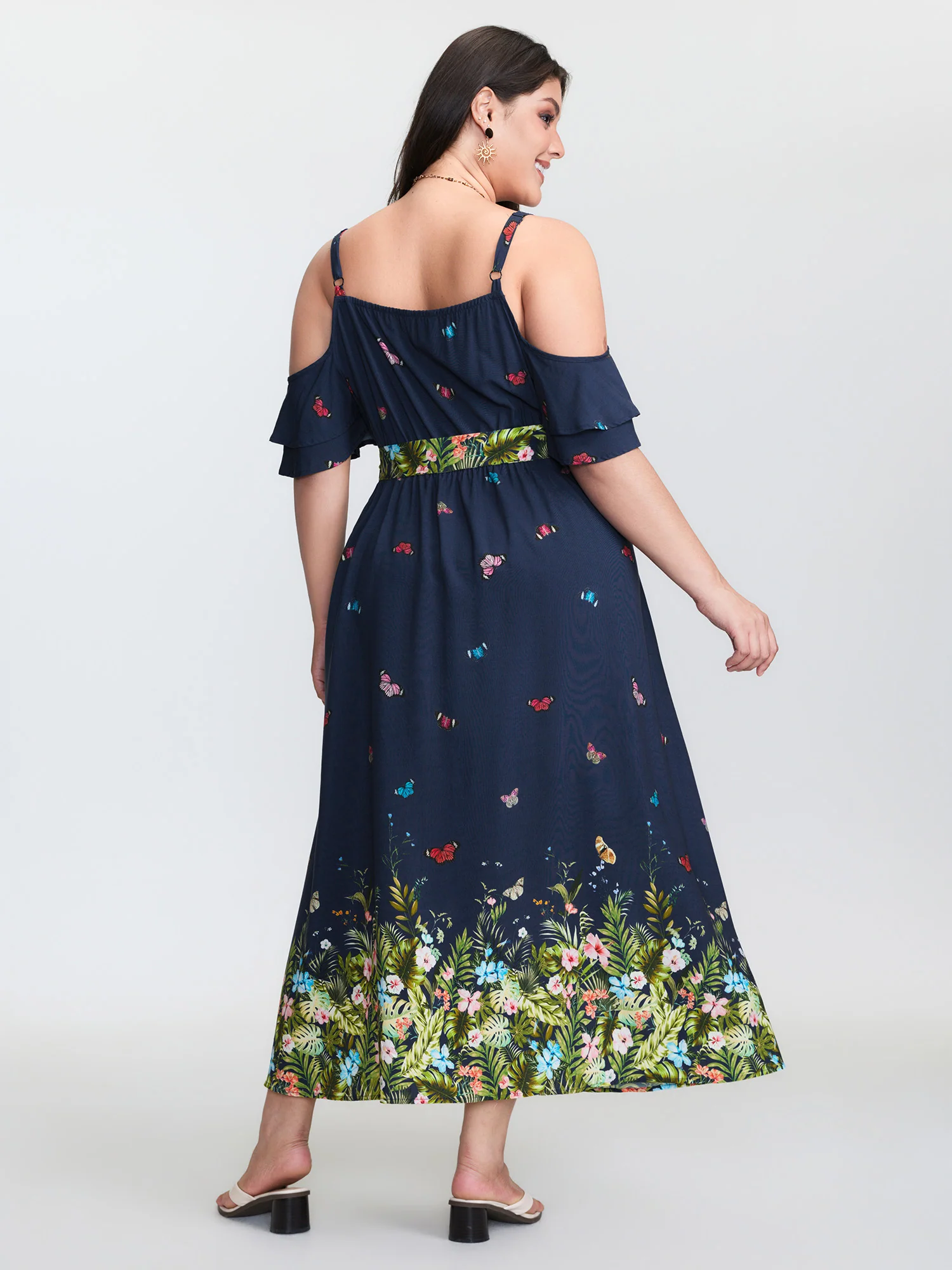 Supersoft Meadow Print Waist-Tie Maxi Dress - Image 4