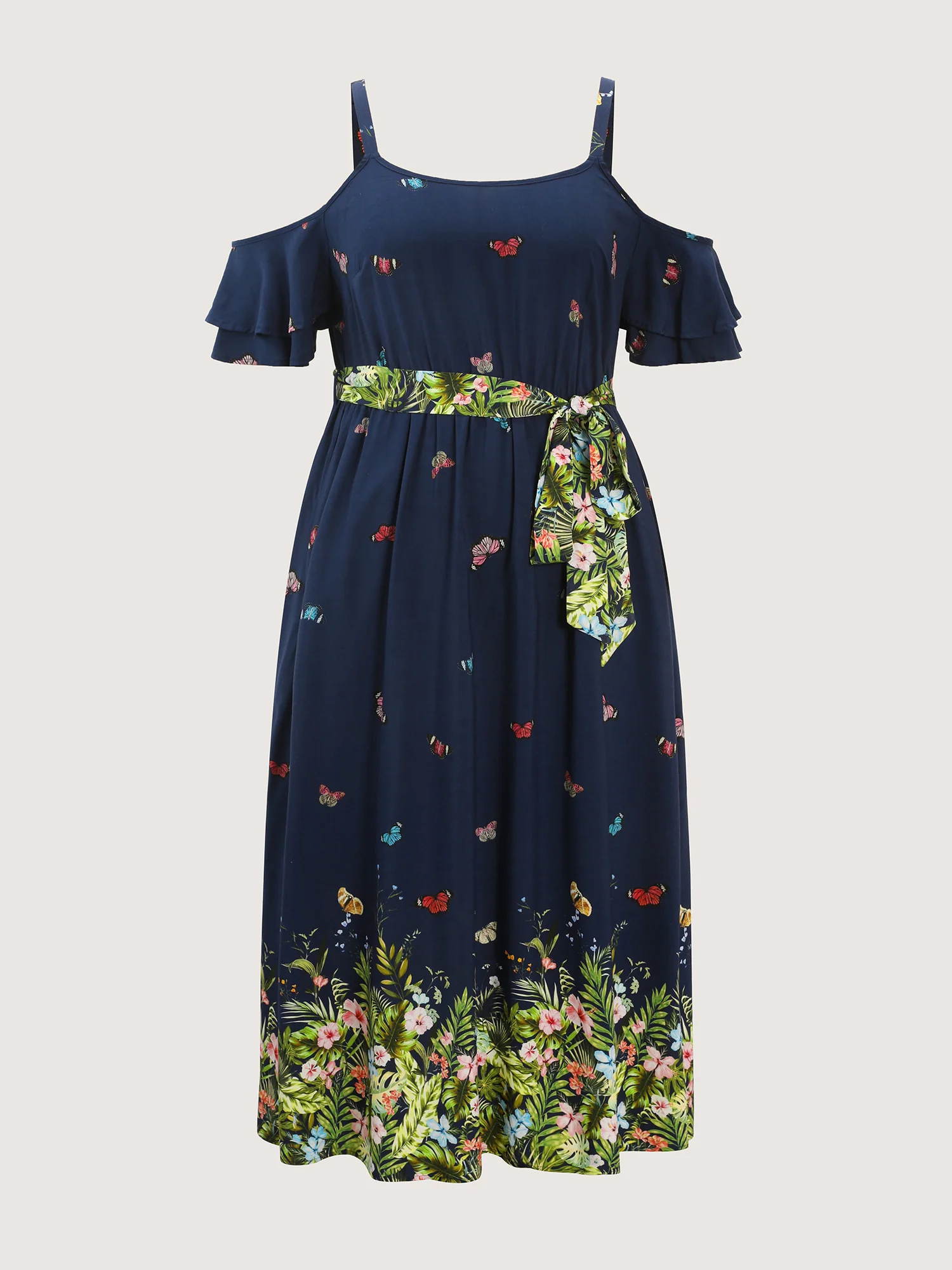 Supersoft Meadow Print Waist-Tie Maxi Dress - Image 7