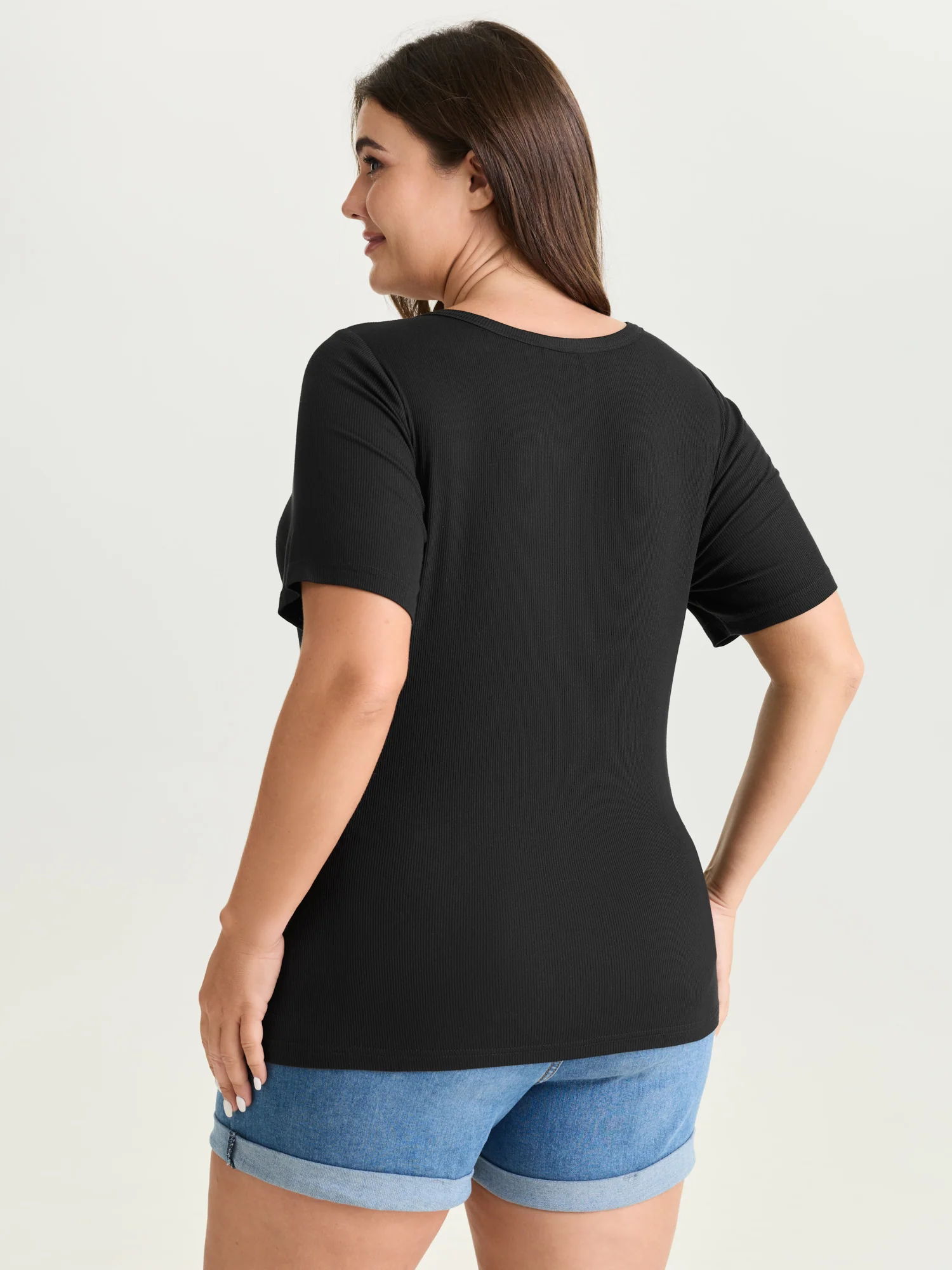 Supersoft Metal Studs Neckline T-Shirt - Image 4