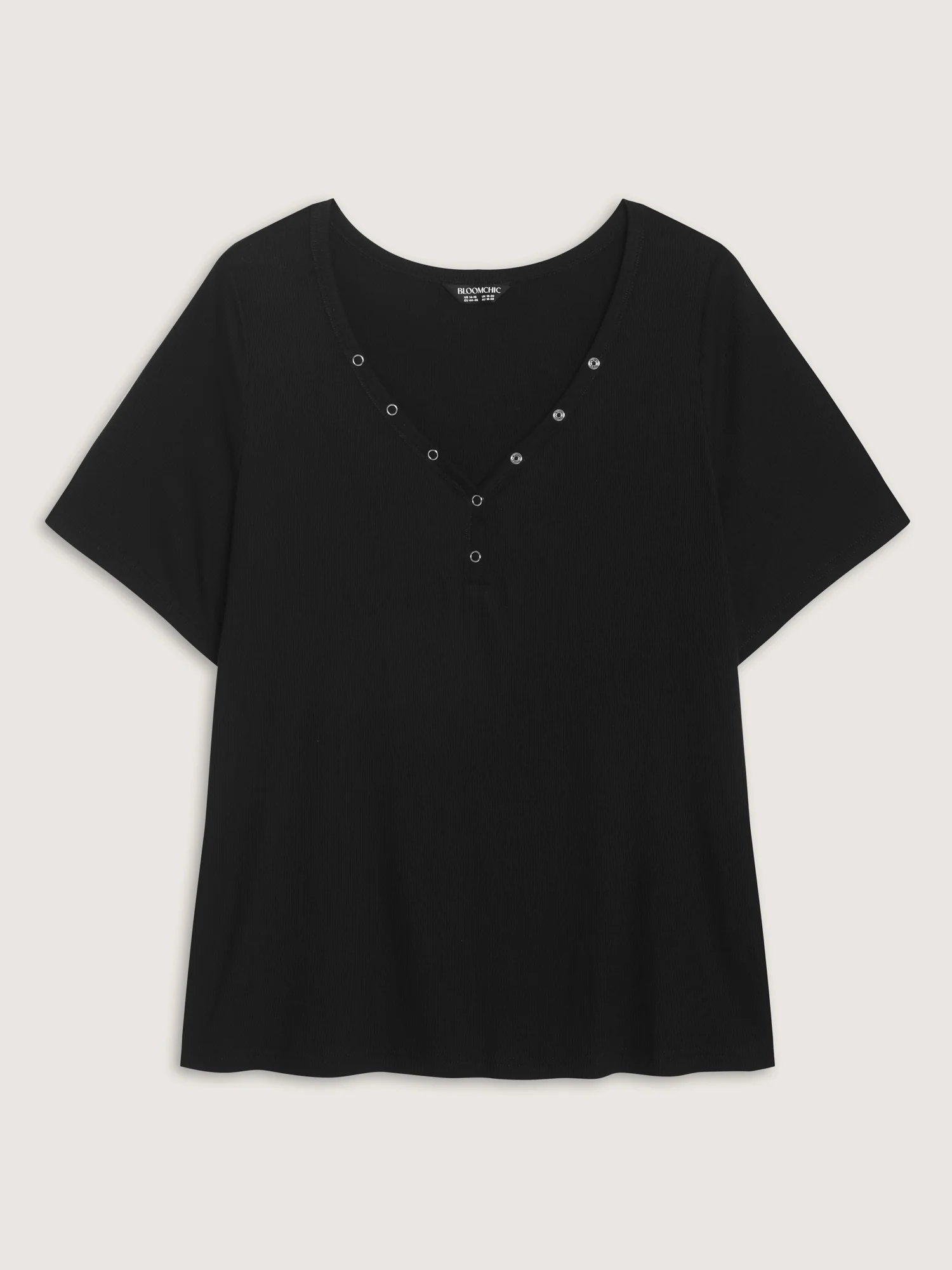 Supersoft Metal Studs Neckline T-Shirt - Image 6