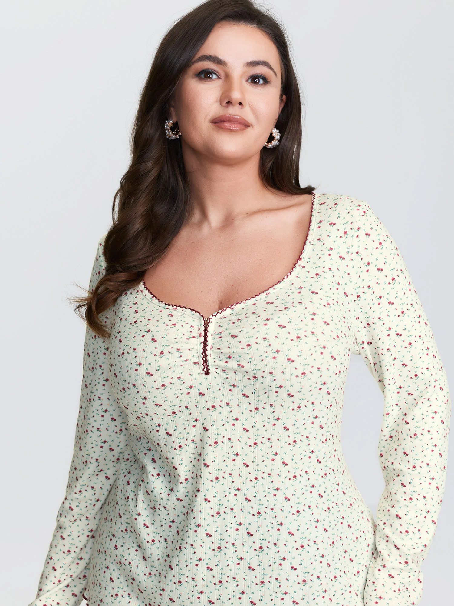 Supersoft Micro Floral Print Knit Top - Image 2